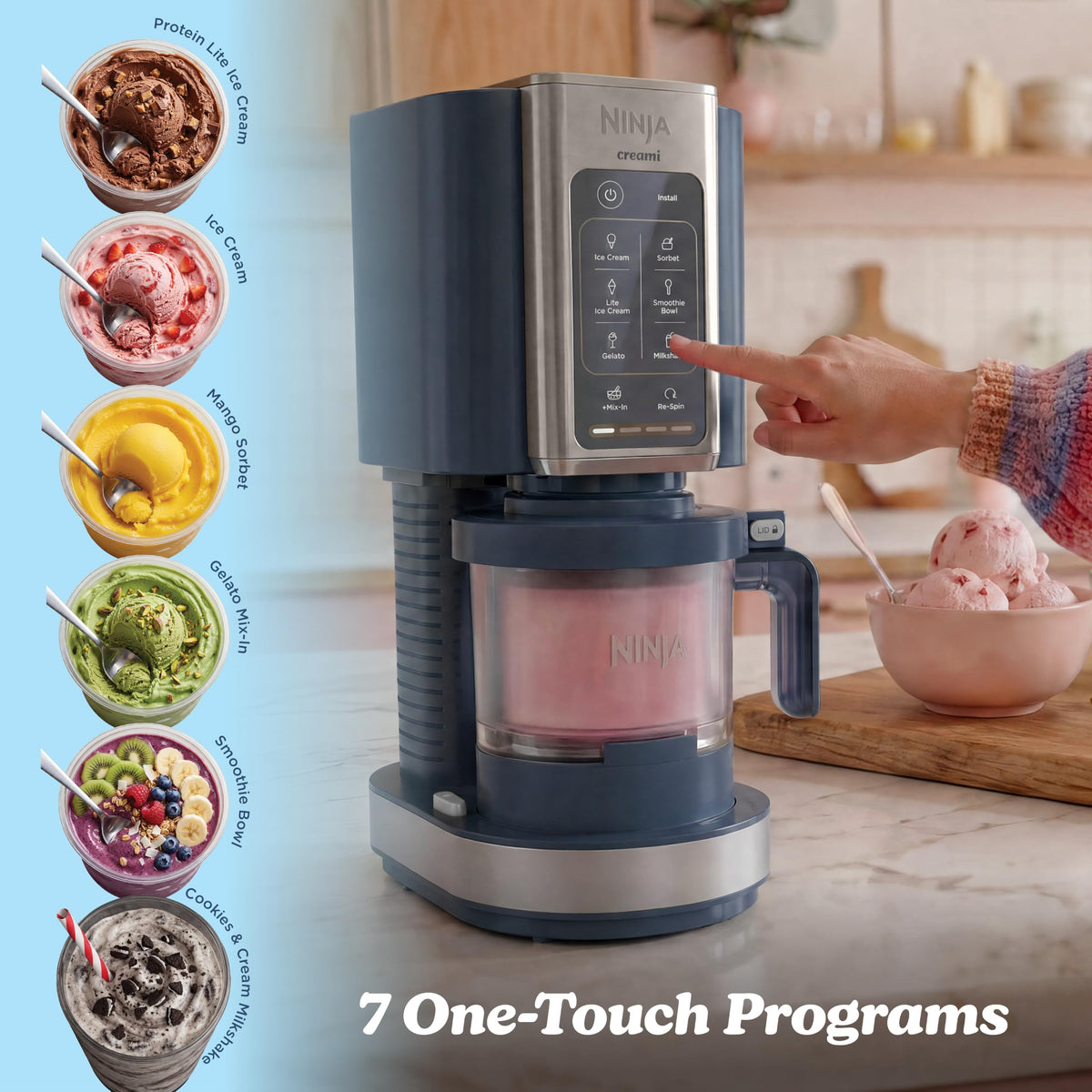 Ninja® CREAMi® 7-in-1 Ice Cream Maker, Ice Cream, Gelato & more, NC299AMZ