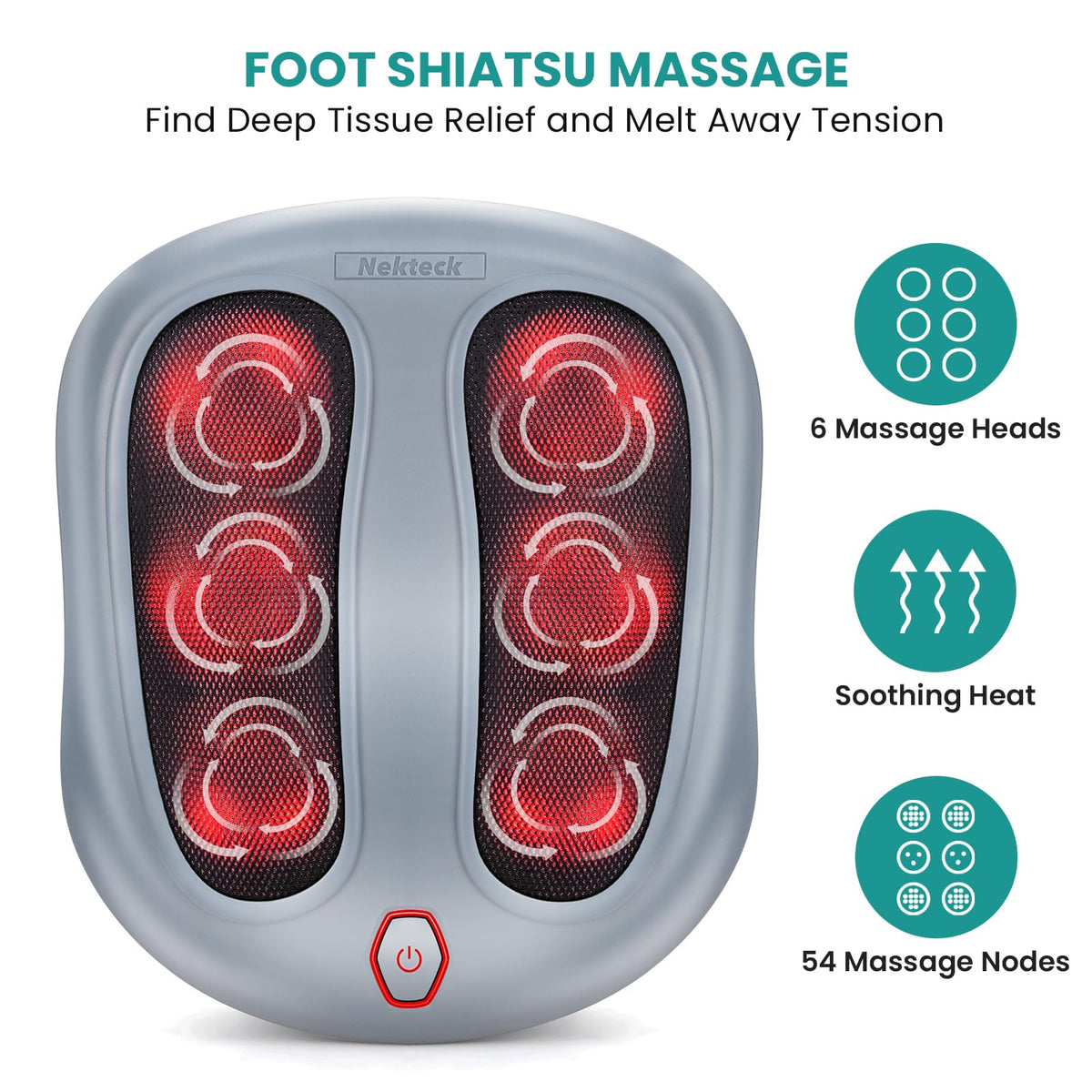 Nekteck Foot Massager with Heat, HSA Eligible FSA Massage Tools Gifts
