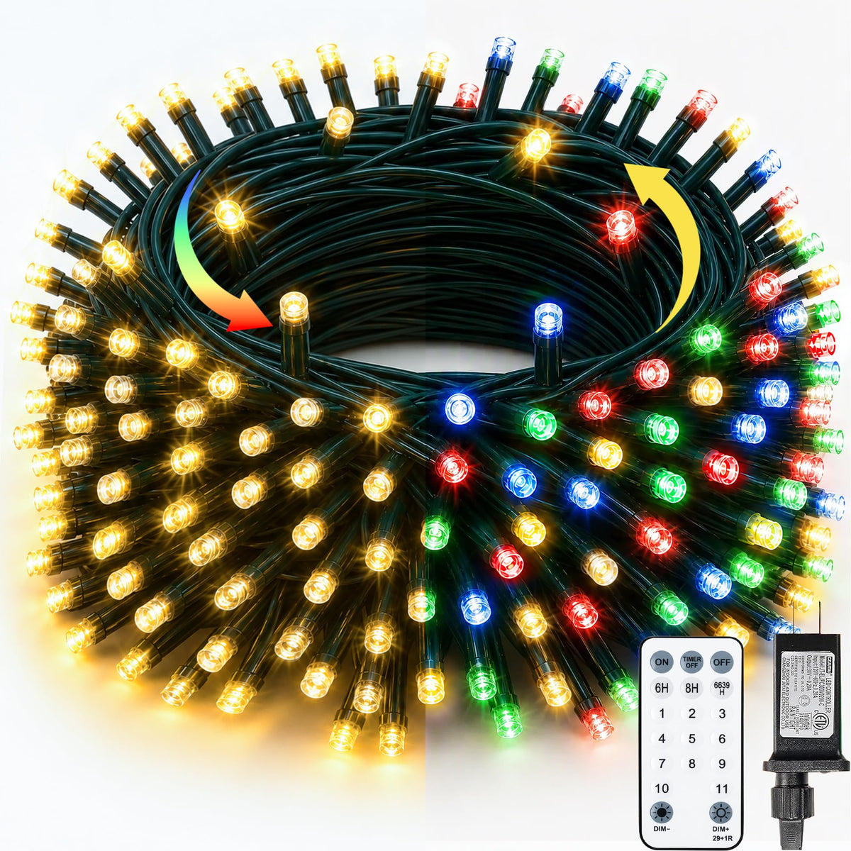 TW SHINE Halloween Lights, 400 LED 132FT Outdoor Halloween Lights Plug in with 8 Modes, Waterproof Christmas Light Outdoor, Indoor Decorations for Party Yard Haunted House Decor, Purple