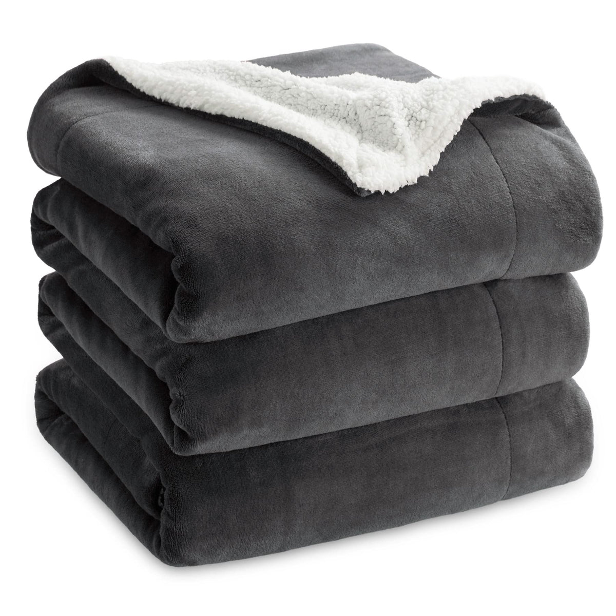 Bedsure GentleSoft Sherpa Fleece Twin Size Blanket for Couch, Non-Heated, Thick and Warm Throw for Women and Men, Soft Fuzzy Plush Twin Blanket for Winter, Charcoal, 60x80 Inches