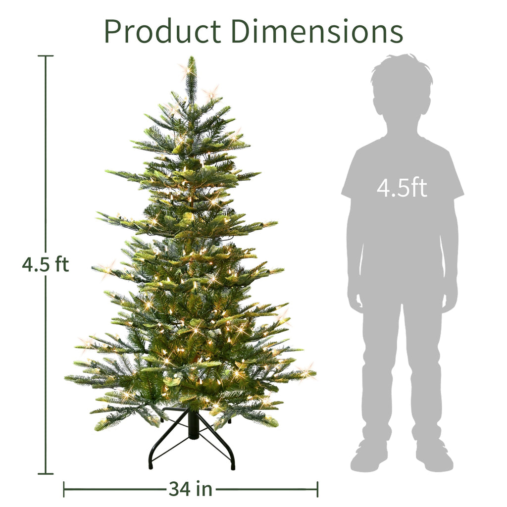 Puleo International 7.5ft Pre-Lit Aspen Fir Artificial Christmas Tree
