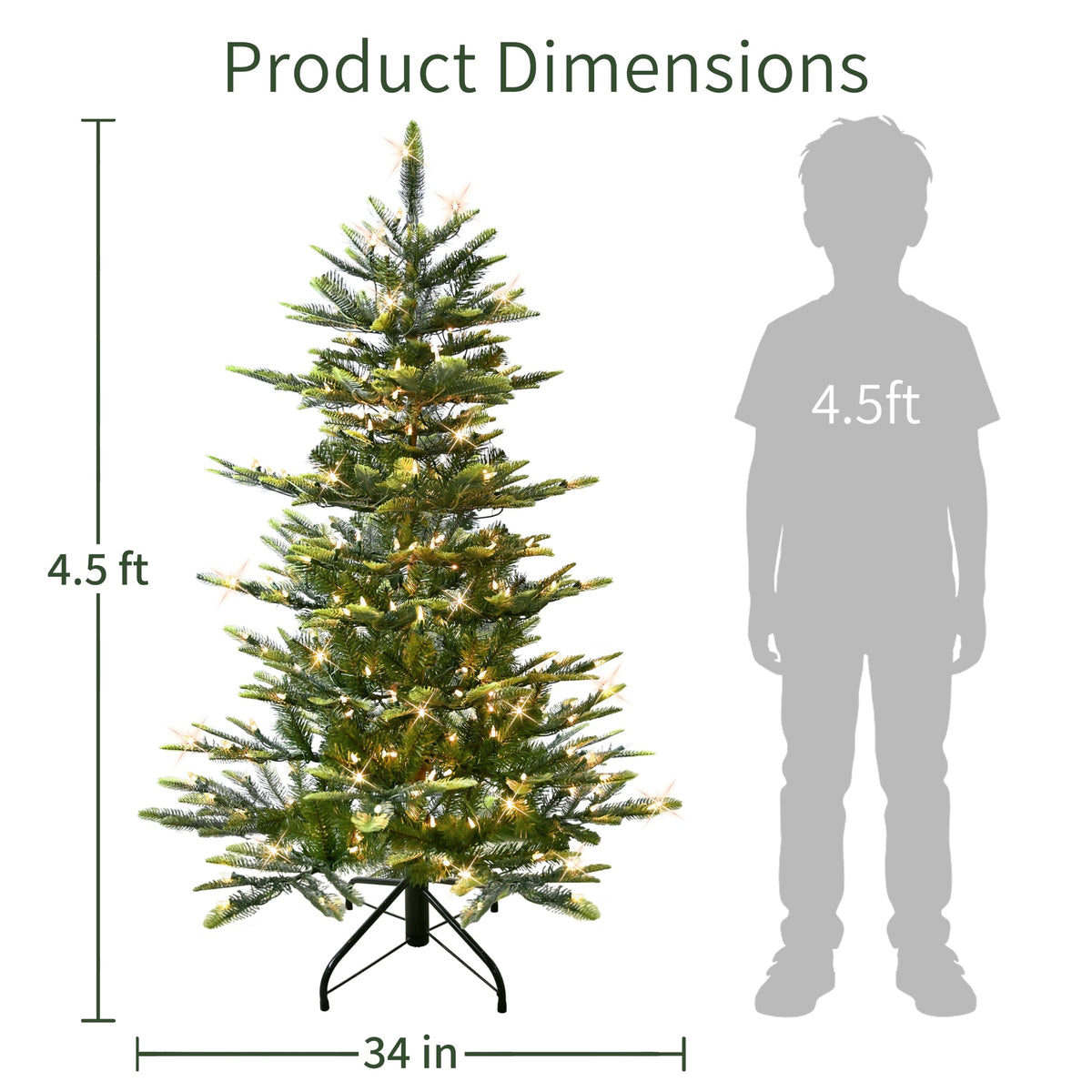 Puleo International 7.5ft Pre-Lit Aspen Fir Artificial Christmas Tree