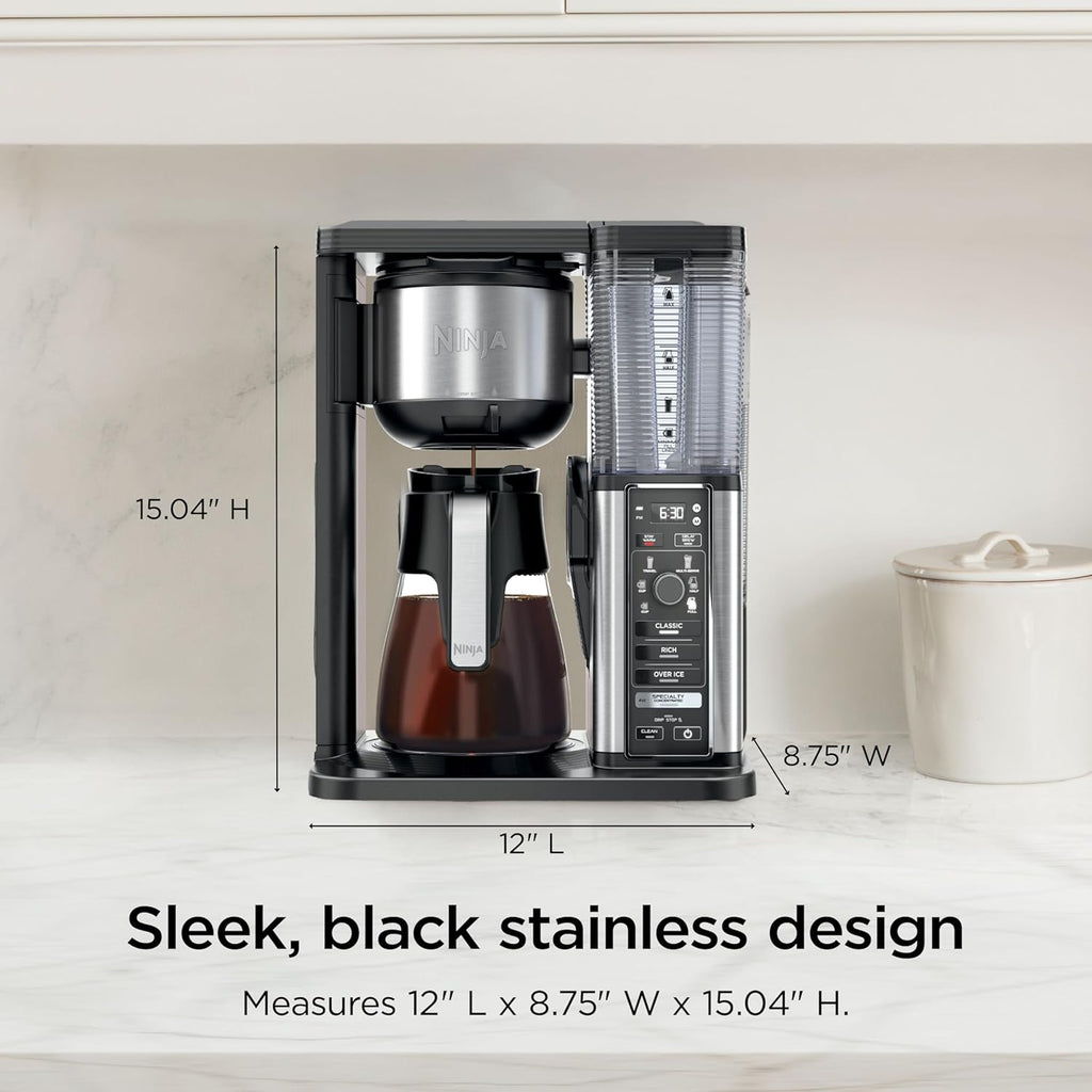 Ninja Coffee Maker, 10-Cup Carafe, Fold-Away Frother, Black, CM401