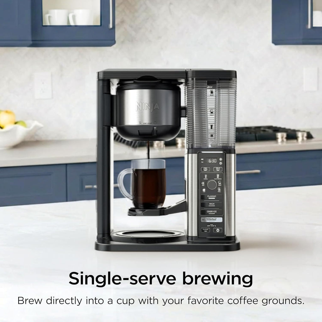 Ninja Coffee Maker, 10-Cup Carafe, Fold-Away Frother, Black, CM401