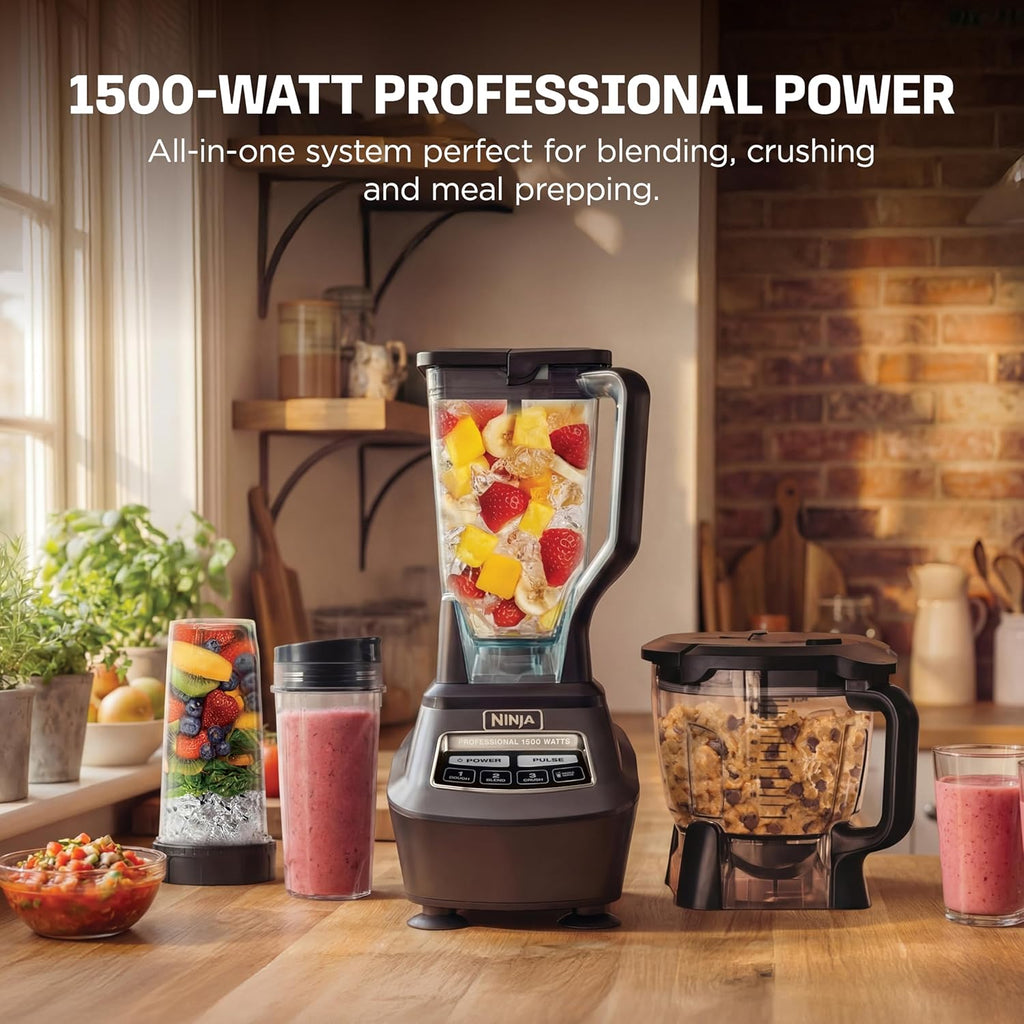 Ninja Kitchen System Pro, 1500W, 72oz Pitcher, 8-Cup, Black, BL770