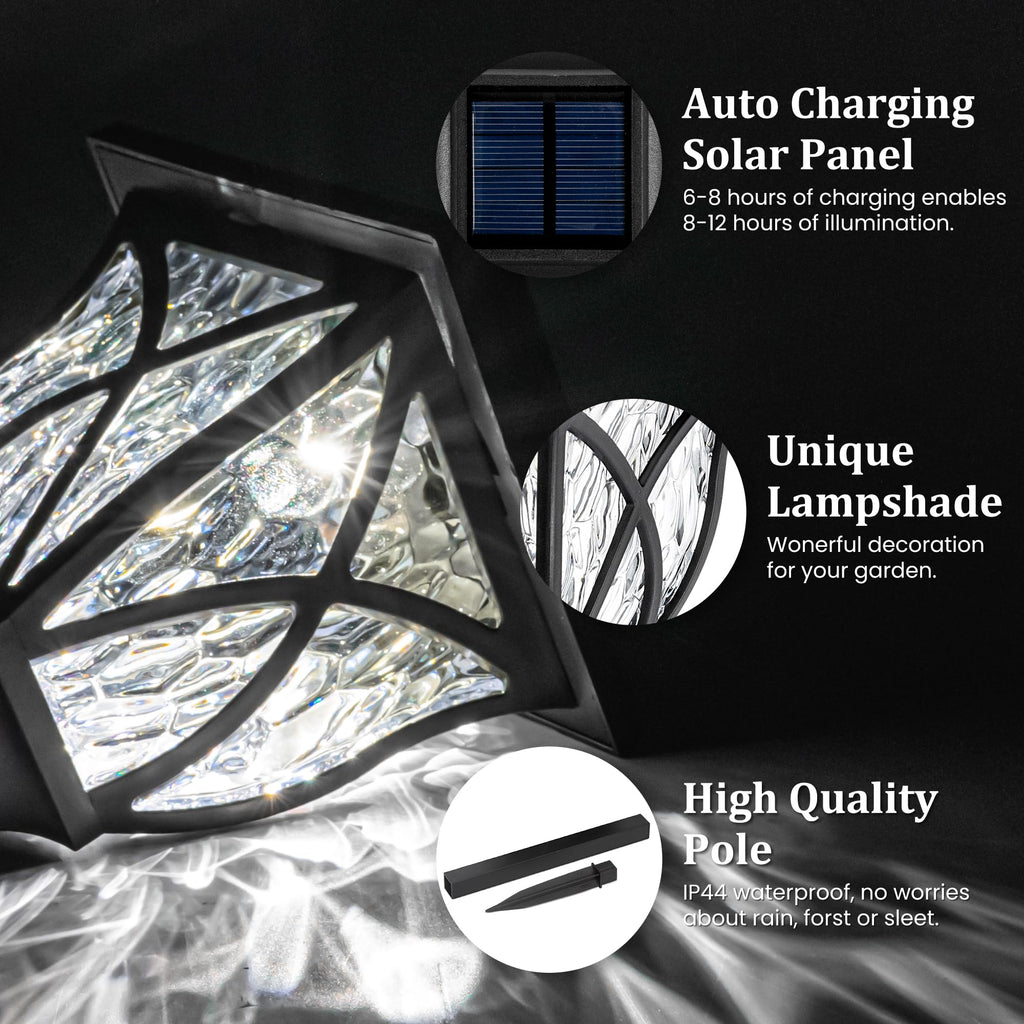 GIGALUMI 6 Pack Solar Lights Outdoor Waterproof, LED Solar Garden Lights