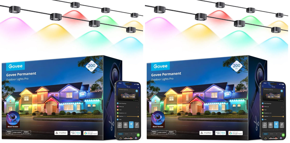 Govee Permanent Outdoor Lights Pro, 200ft with 120 RGBIC LED Lights, White