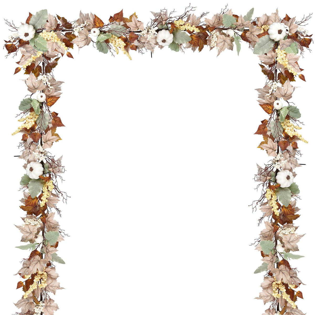 DearHouse 2 Pack Fall Garland Maple Leaf, 5.9Ft/Piece Hanging Vine Garland Artificial Autumn Foliage Garland Thanksgiving Decor for Home Wedding Fireplace Party Christmas (Green)