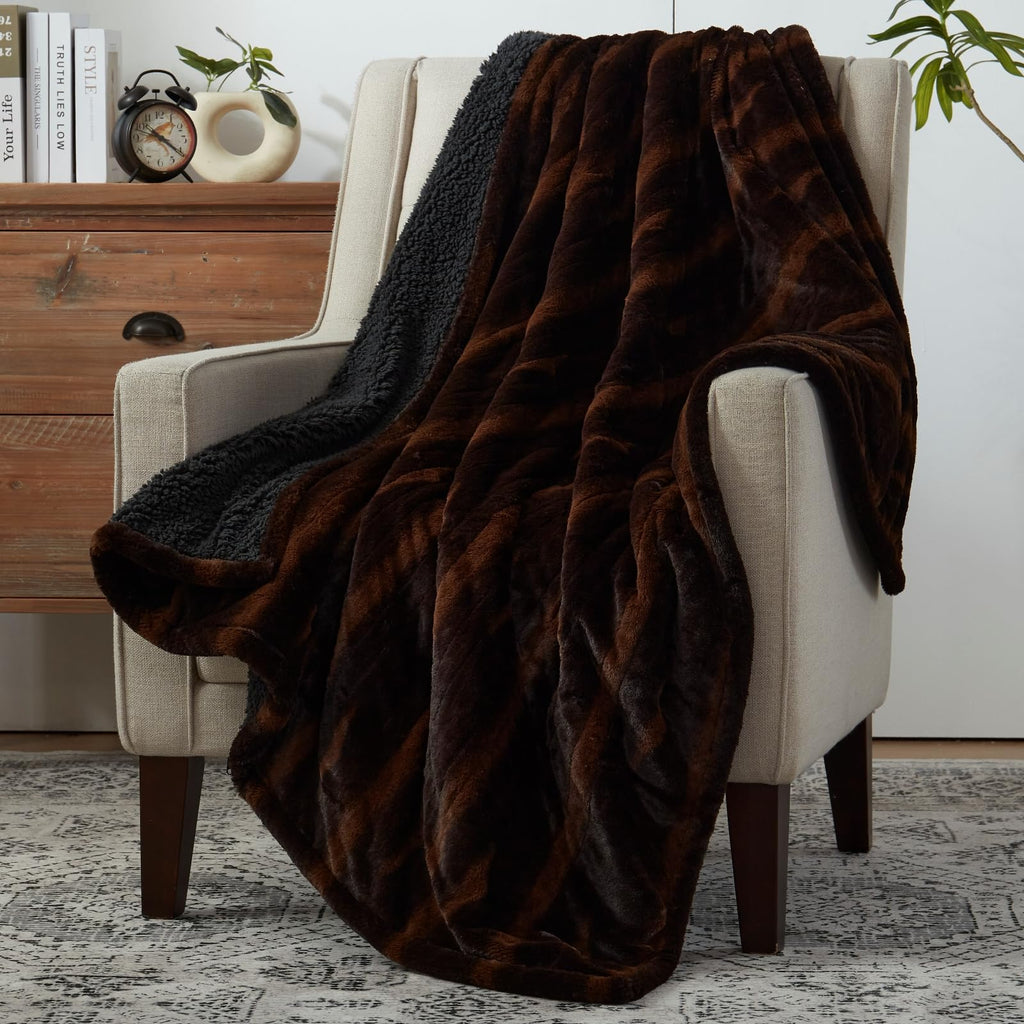 SNUGSUN Heated Blanket Throw Size, Soft and Cozy Electric Heating Blanket for Bed, Automatic Safety System 6 Heating Levels & 4 Hours Auto-Off Gift for Grandma,50" x 60" London Grey