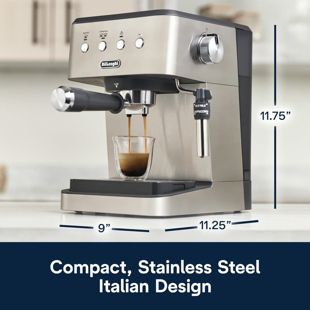 De'Longhi Stilosa Compact Manual Espresso Machine, Manual Milk Frother
