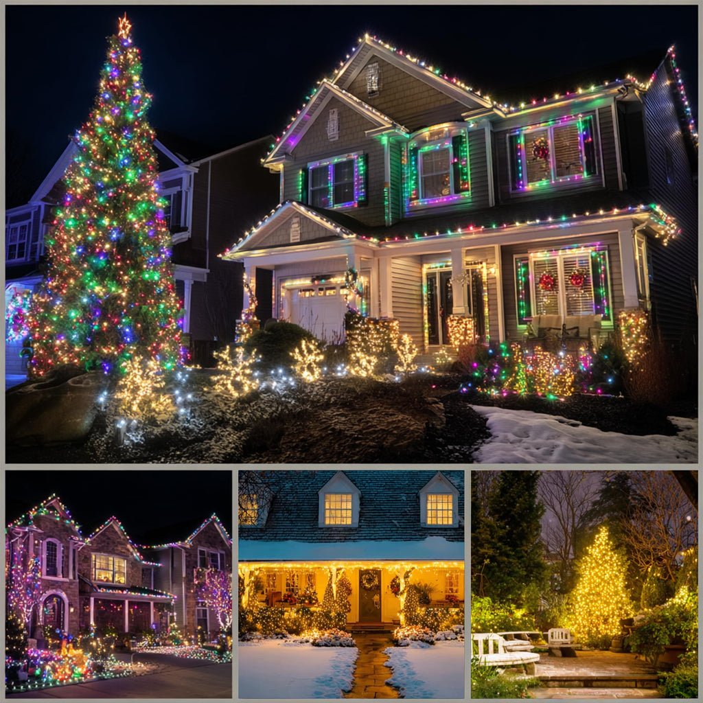 TW SHINE Halloween Lights, 400 LED 132FT Outdoor Halloween Lights Plug in with 8 Modes, Waterproof Christmas Light Outdoor, Indoor Decorations for Party Yard Haunted House Decor, Purple