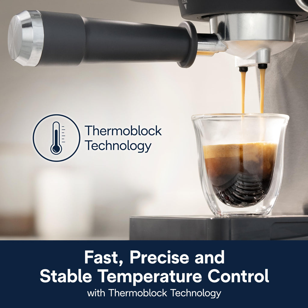 De'Longhi Stilosa Compact Manual Espresso Machine, Manual Milk Frother