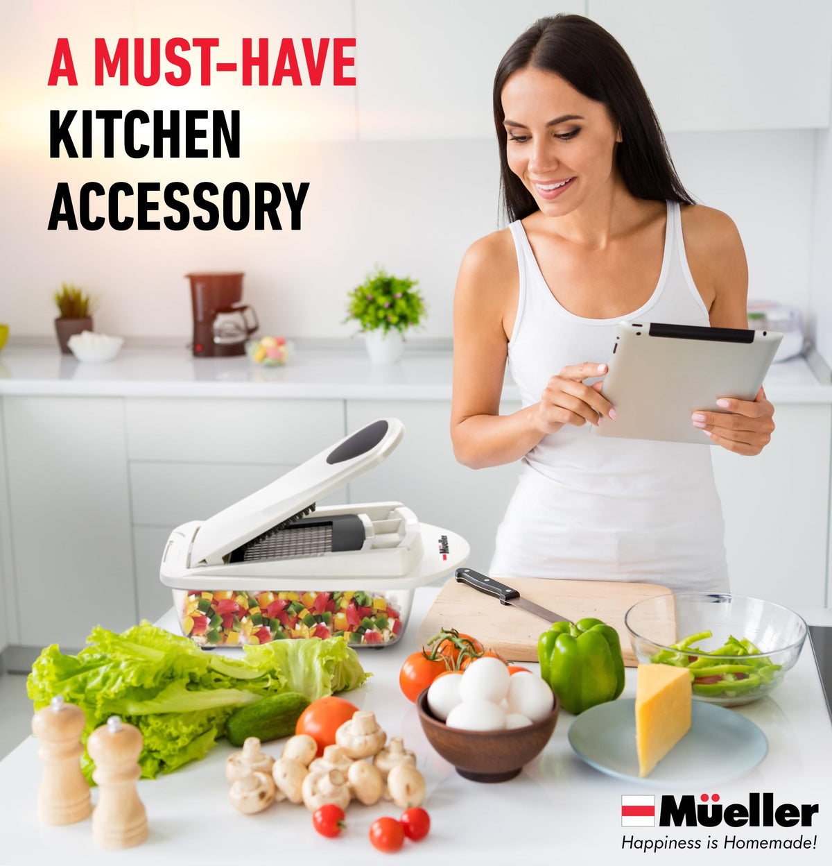 Mueller The Real Original Pro Vegetable Chopper & Mandoline Slicer, 10-in-1