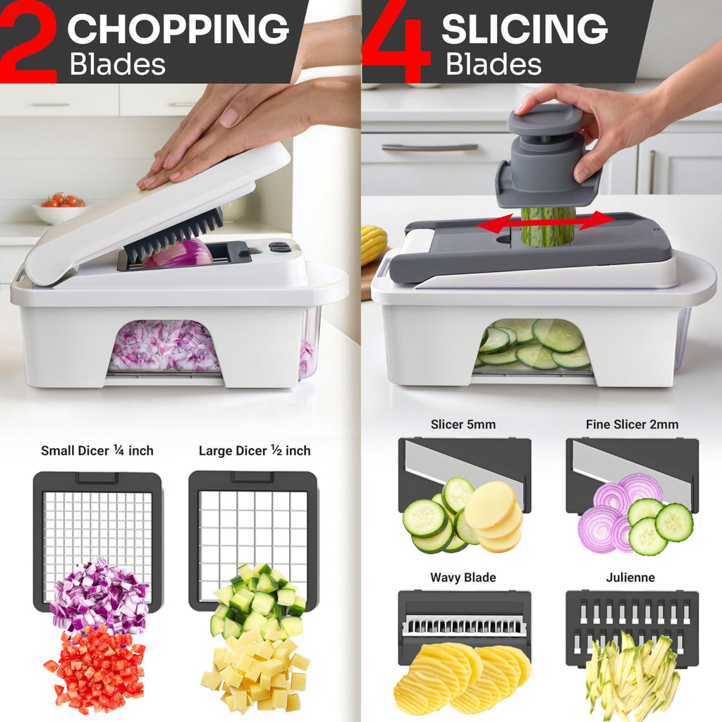Mueller The Real Original Pro Vegetable Chopper & Mandoline Slicer, 10-in-1