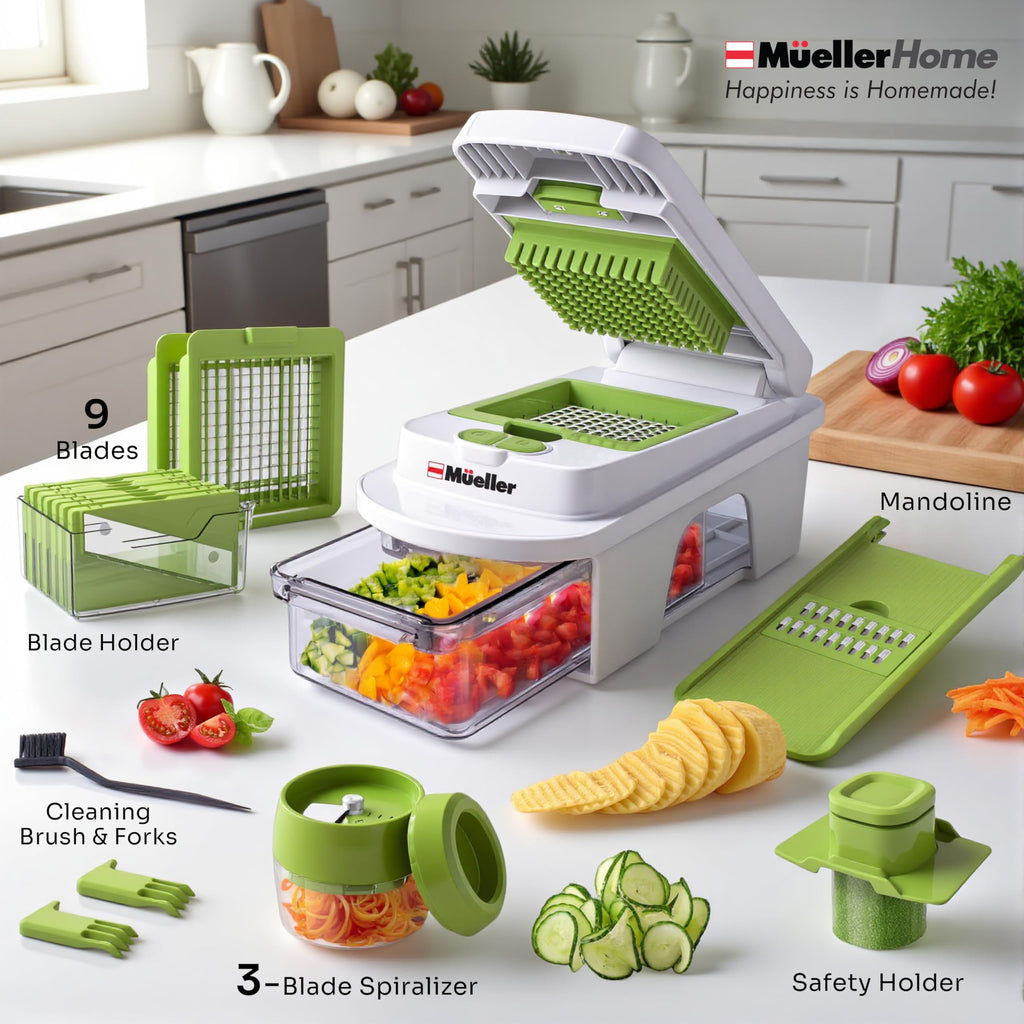 Mueller The Real Original Pro Vegetable Chopper & Mandoline Slicer, 10-in-1
