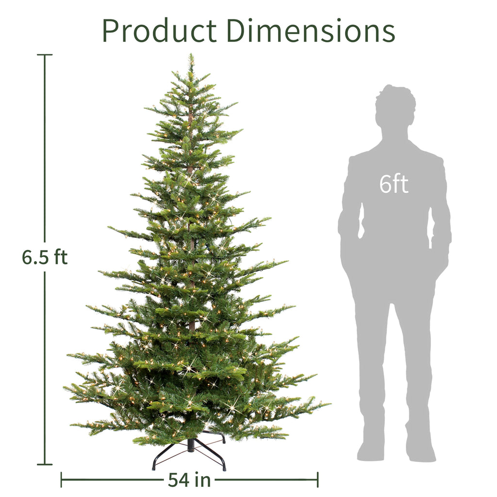 Puleo International 7.5ft Pre-Lit Aspen Fir Artificial Christmas Tree