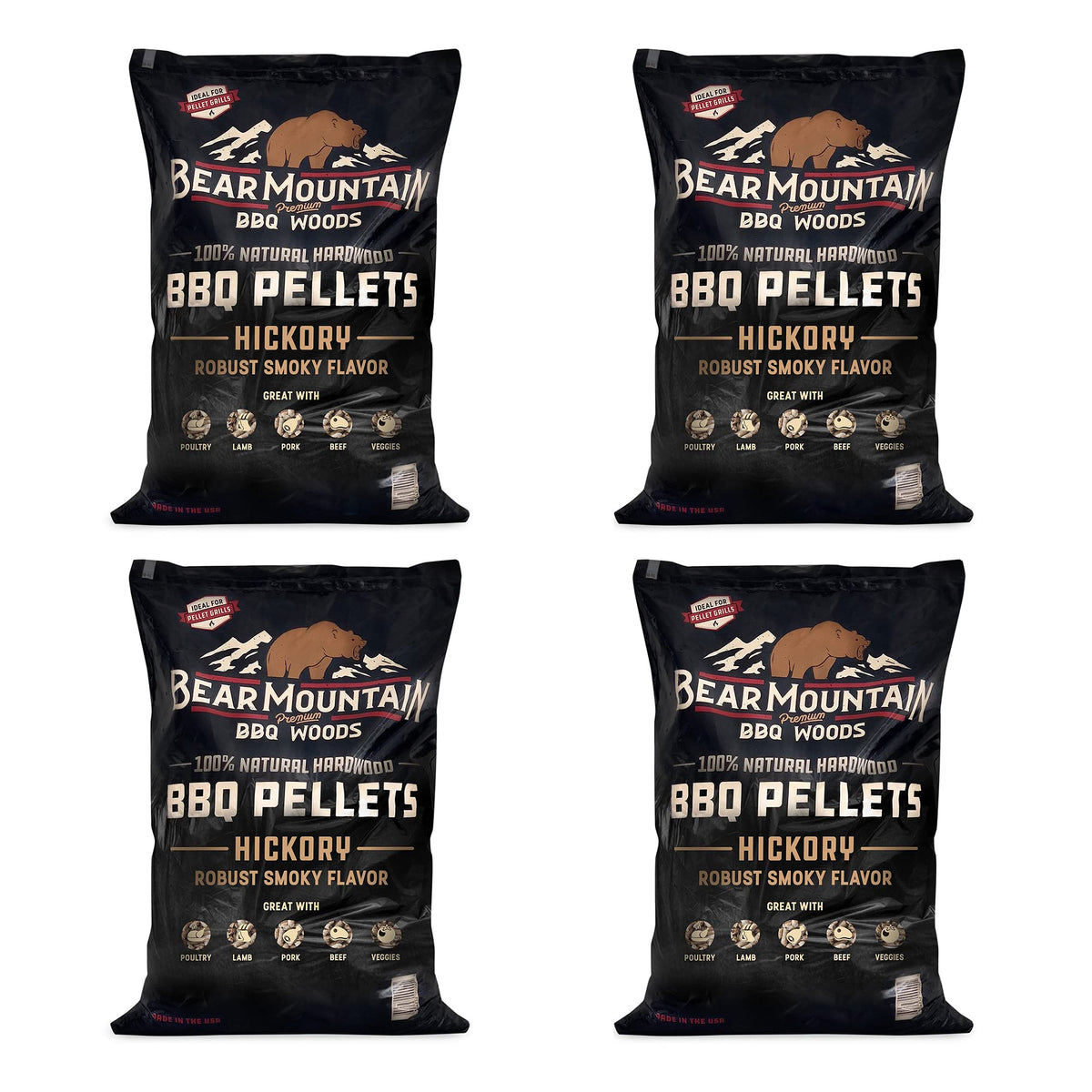 Bear Mountain 2-Pack All Natural Wood Pellets for Smoker, Grill & BBQ, 20 Lbs, Cherry - Premium Hardwood Barbecue Pellets for Indoor and Outdoor Grilling