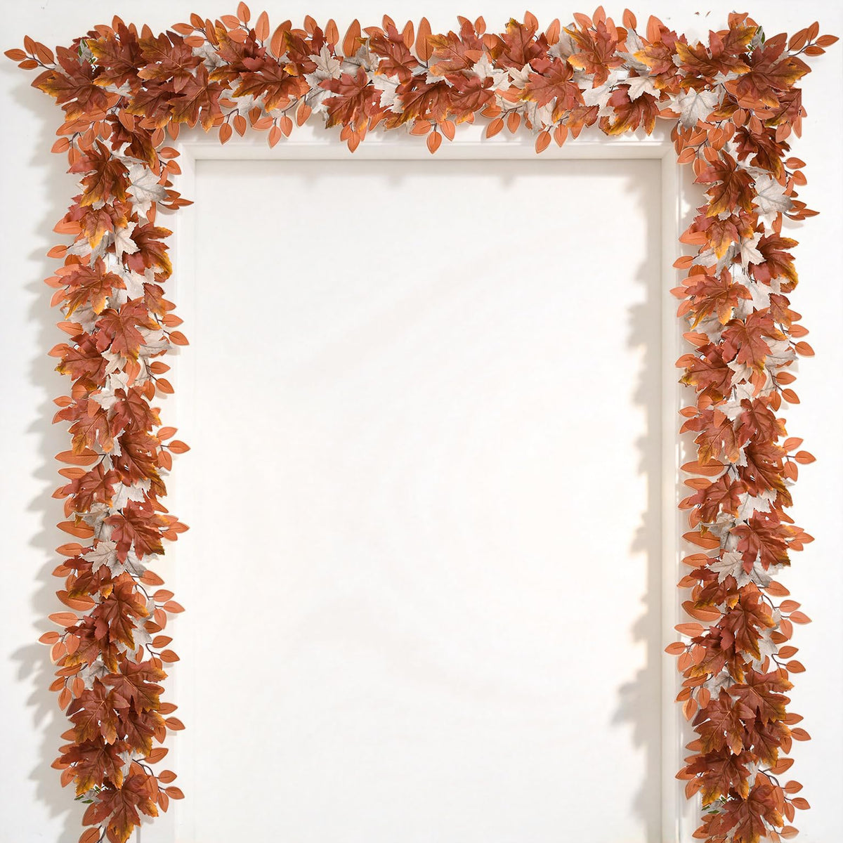 DearHouse 2 Pack Fall Garland Maple Leaf, 5.9Ft/Piece Hanging Vine Garland Artificial Autumn Foliage Garland Thanksgiving Decor for Home Wedding Fireplace Party Christmas (Green)