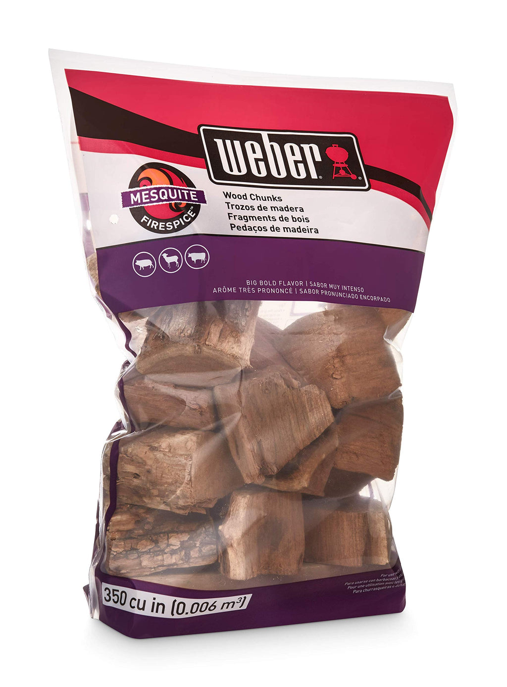 Weber® Cherry Wood Chunks, Outdoor Cooking Fuel, 4 lb