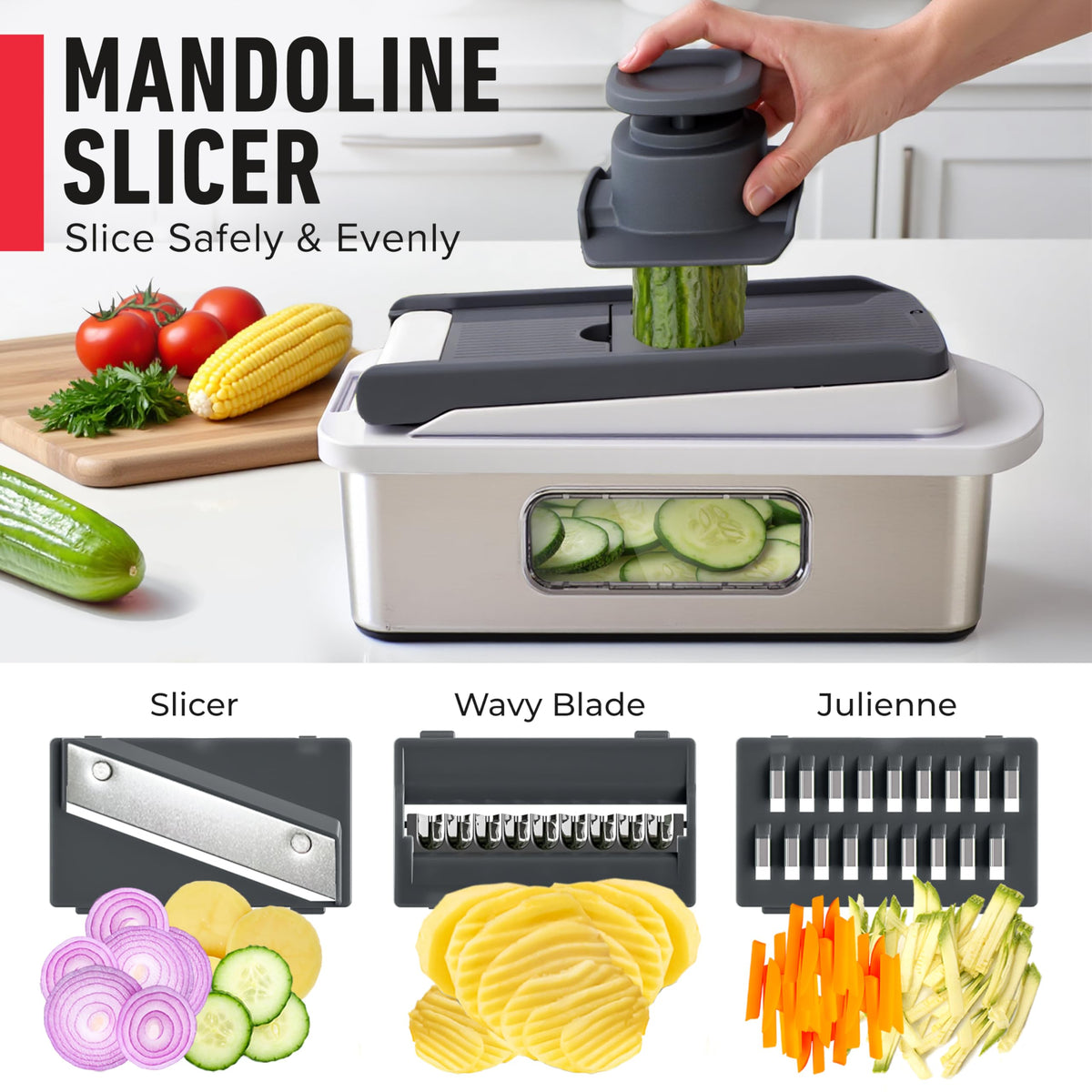 Mueller The Real Original Pro Vegetable Chopper & Mandoline Slicer, 10-in-1