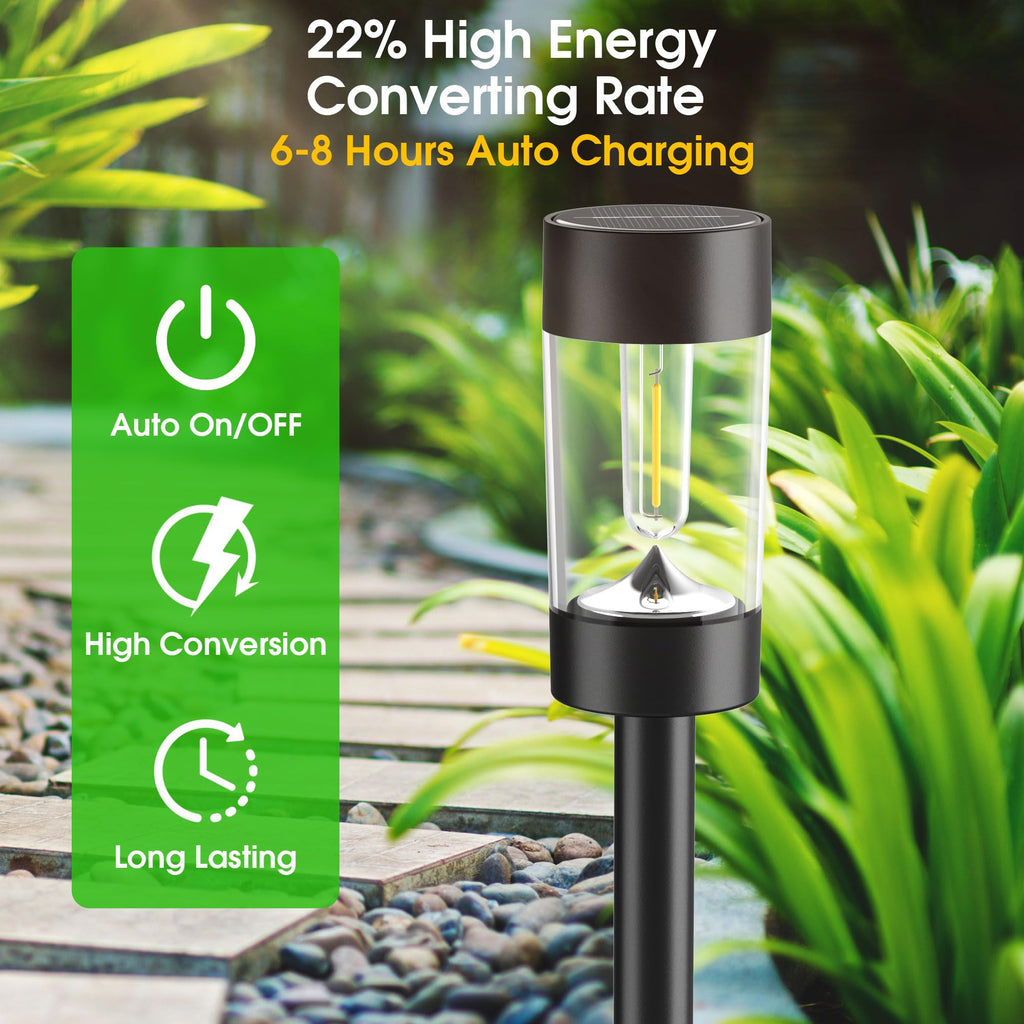 Eyrosa Christmas Solar Pathway Lights, 12 Pack Candy Cane Outdoor Lights