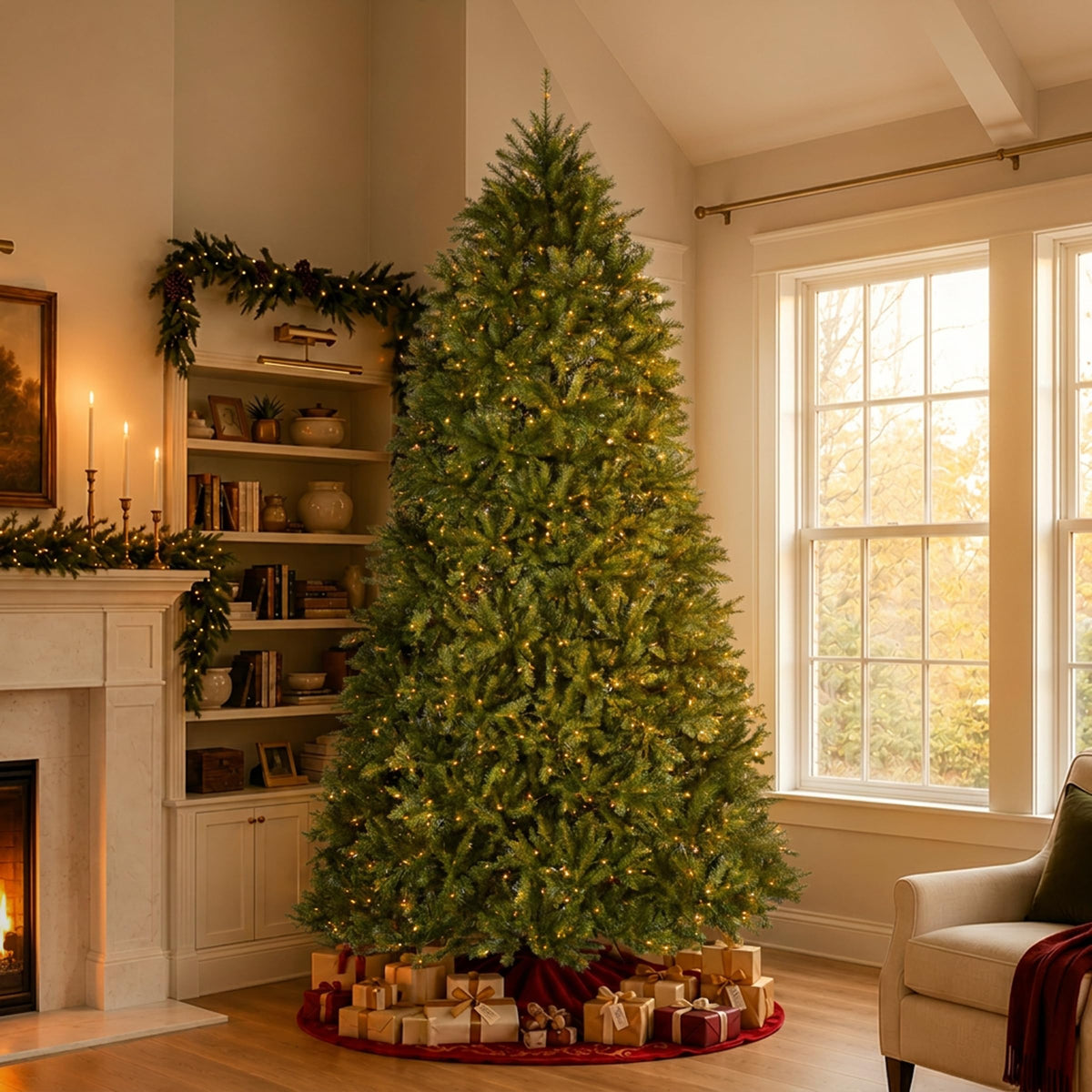 National Tree Company 12ft Pre-Lit Dunhill Fir Artificial Christmas Tree