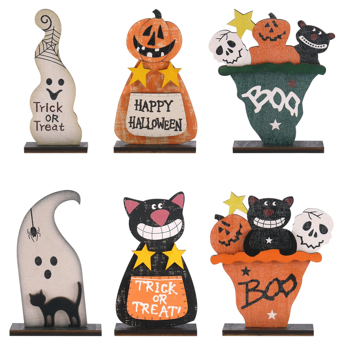 5PCS Halloween Witch/Ghost/Shoes Decoration for Indoor Home Table Decor