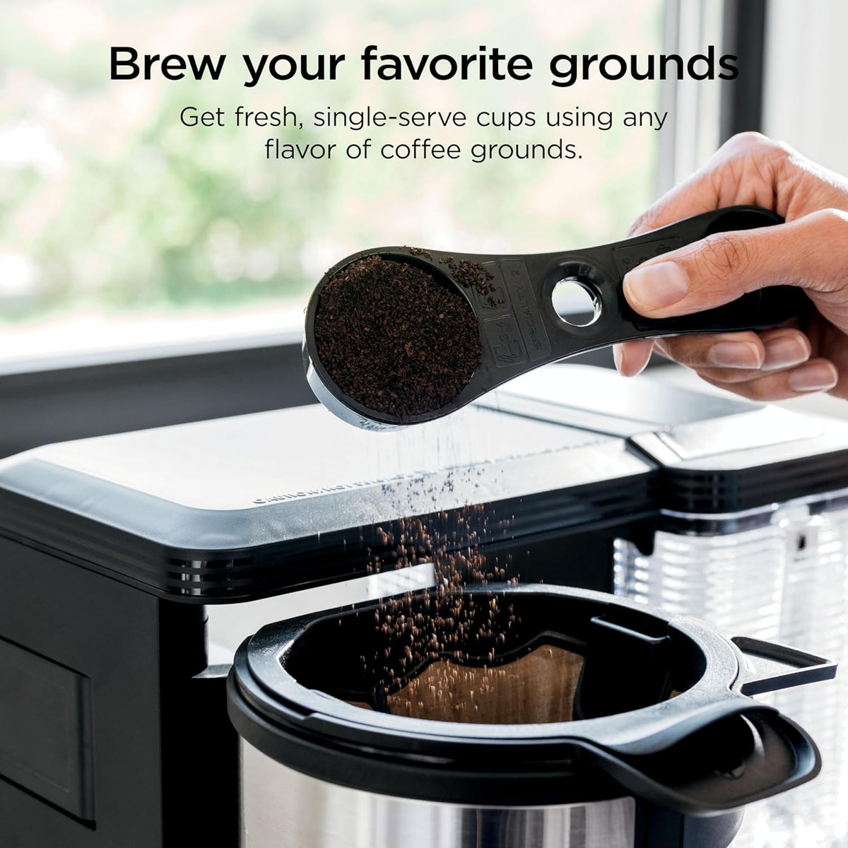 Ninja Coffee Maker, 10-Cup Carafe, Fold-Away Frother, Black, CM401
