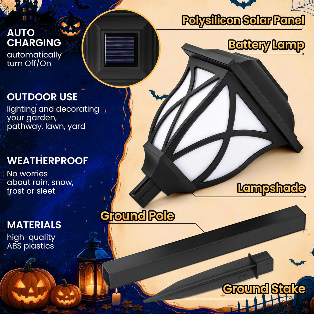 GIGALUMI 6 Pack Solar Lights Outdoor Waterproof, LED Solar Garden Lights