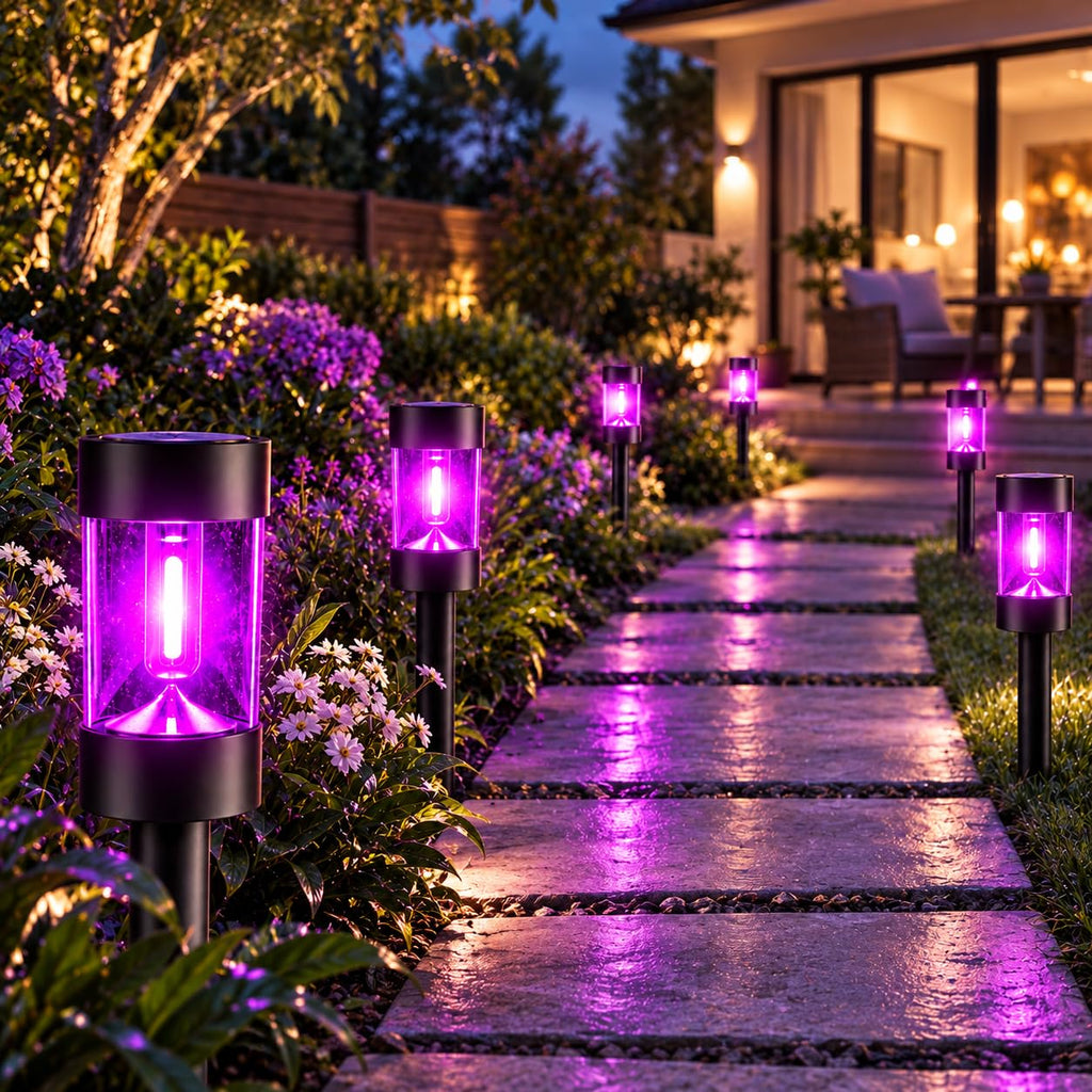 Eyrosa Christmas Solar Pathway Lights, 12 Pack Candy Cane Outdoor Lights