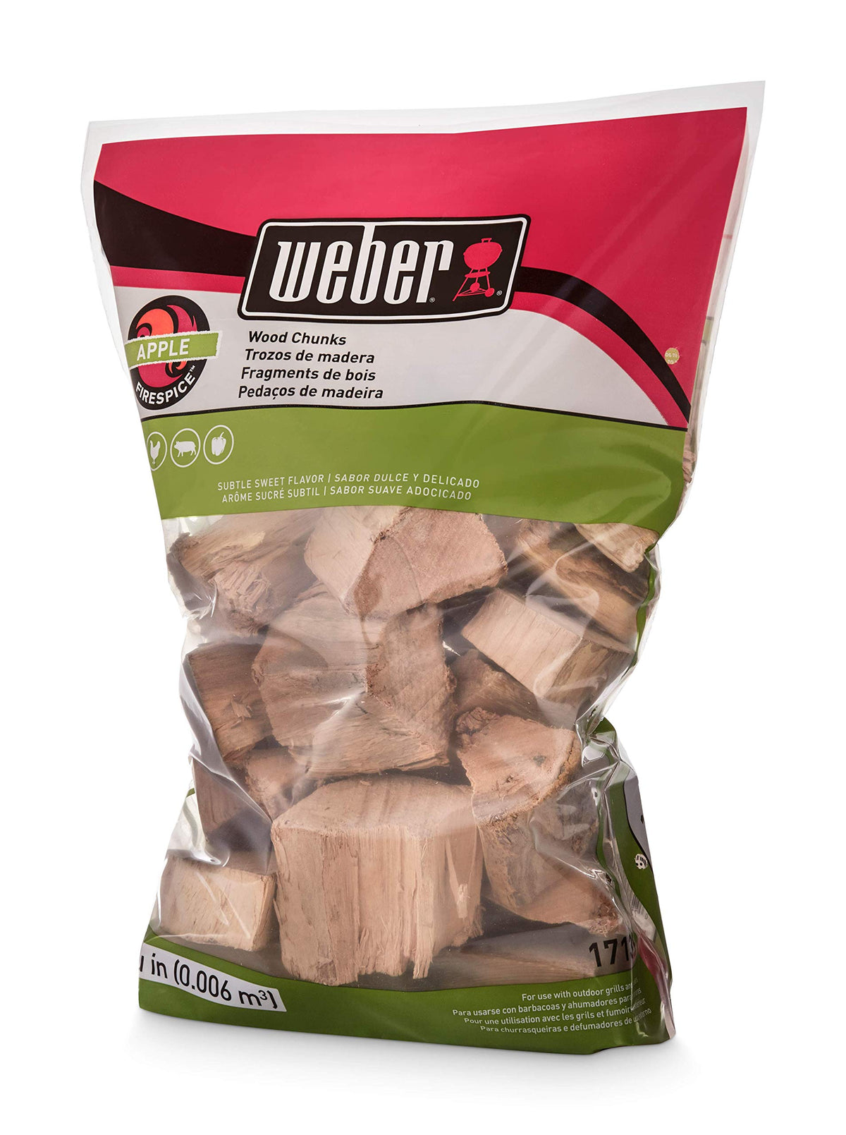 Weber® Cherry Wood Chunks, Outdoor Cooking Fuel, 4 lb