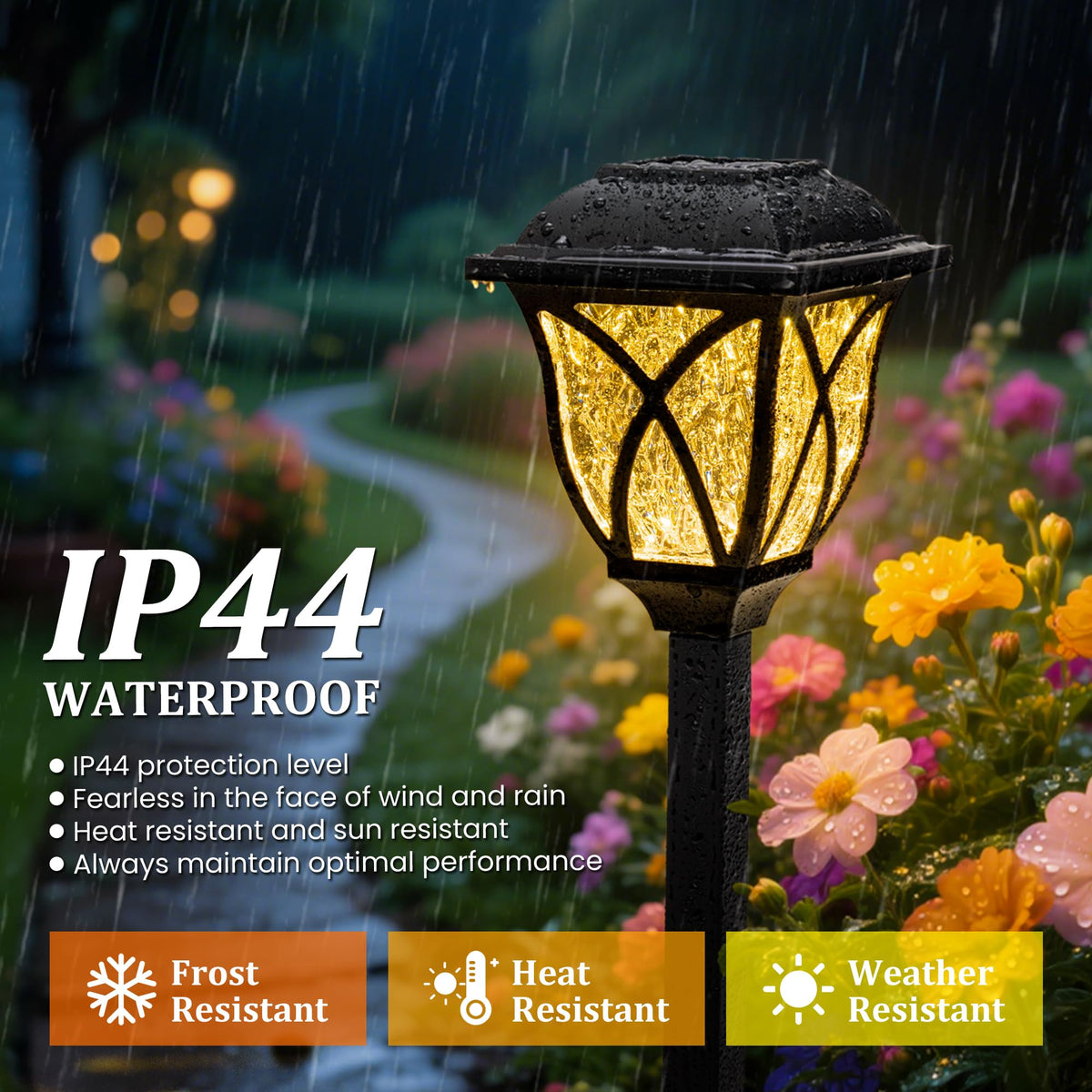 GIGALUMI 6 Pack Solar Lights Outdoor Waterproof, LED Solar Garden Lights
