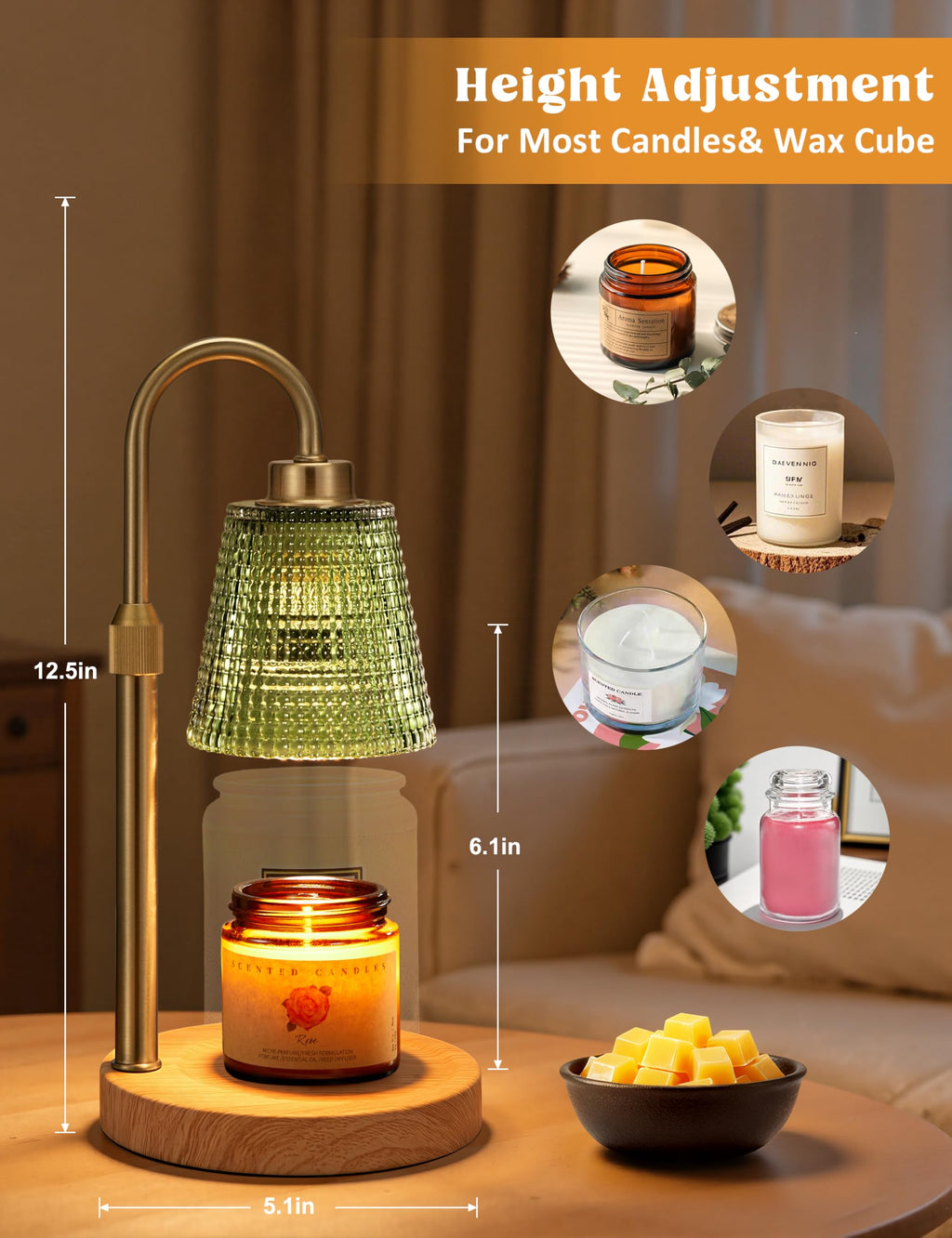 Innqoo Candle Warmer Lamp with Timer Home Decor Birthday Gifts for Women