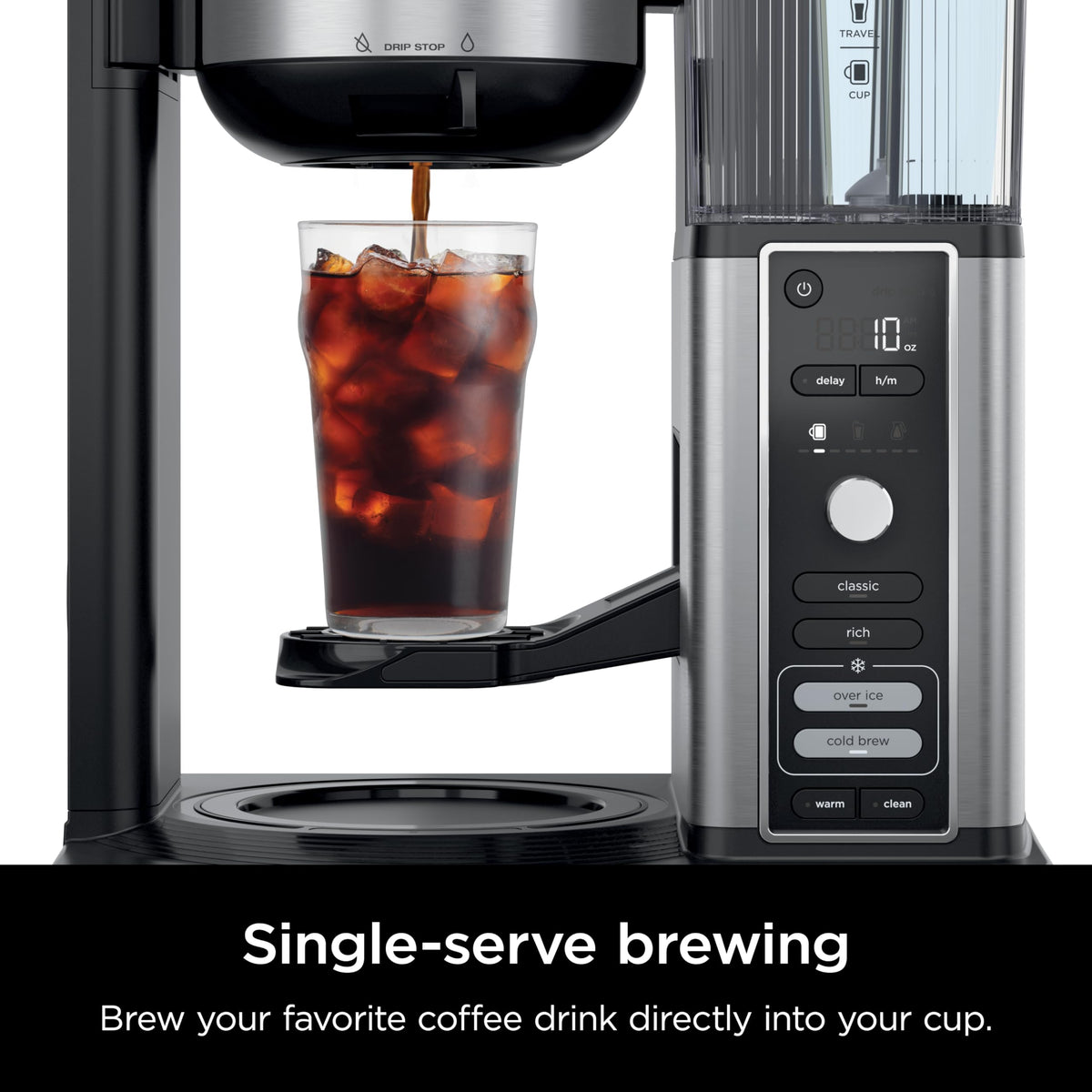Ninja Coffee Maker, 10-Cup Carafe, Fold-Away Frother, Black, CM401