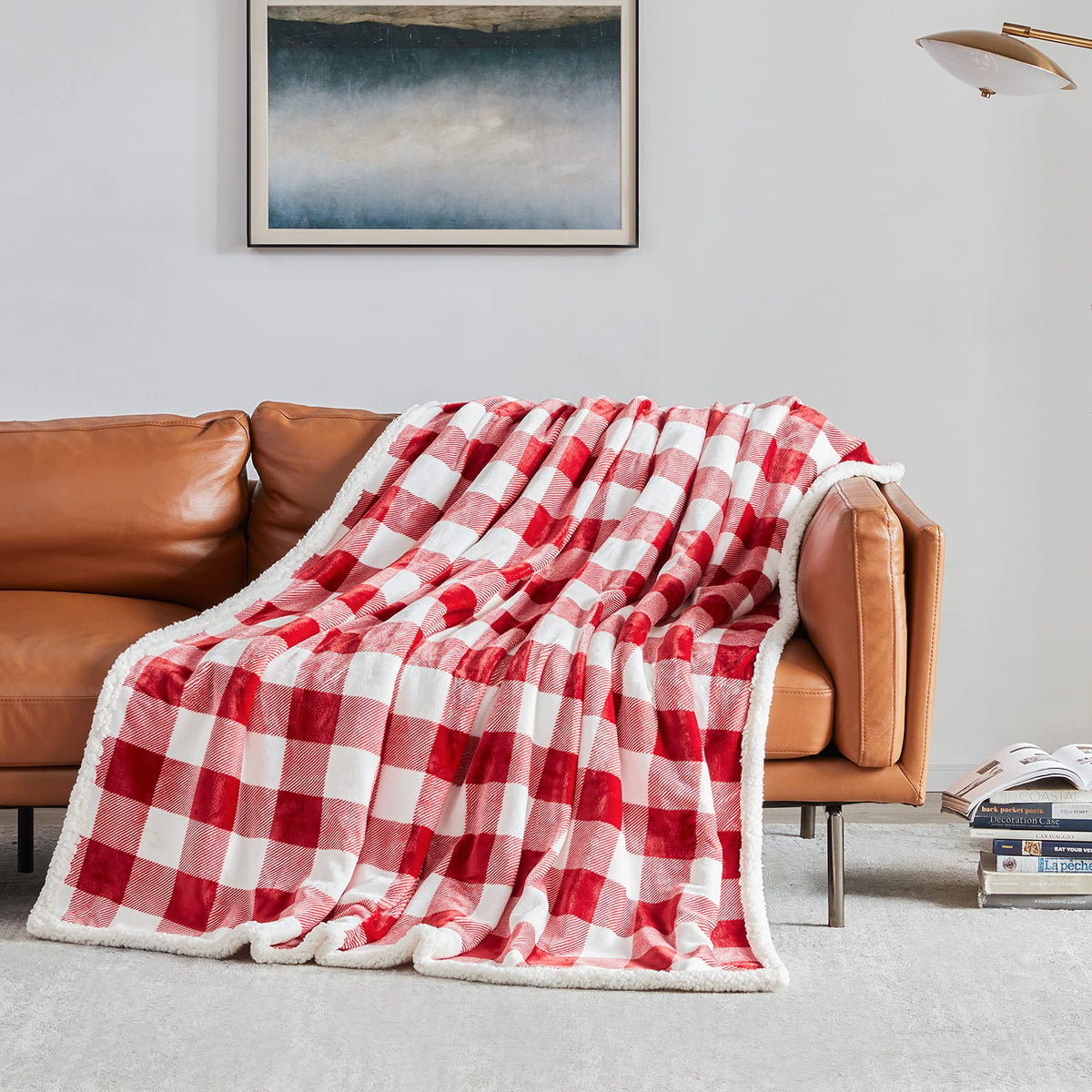 Touchat Halloween Blanket Twin Size 60" X 70"，Fall Autumn Harvest Sherpa Fuzzy Fluffy Soft Cozy Blankets, Fleece Flannel Plush Microfiber Throw for Couch Bed Sofa, Halloween Decor (Orange)