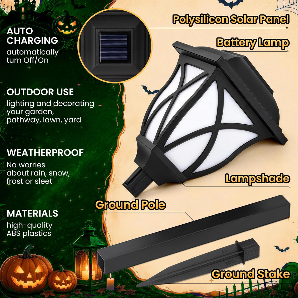 GIGALUMI 6 Pack Solar Lights Outdoor Waterproof, LED Solar Garden Lights