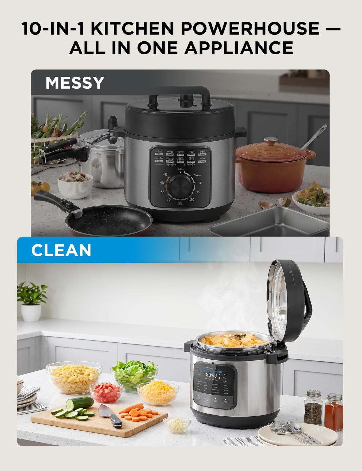 Midea 12-in-1 Electric Pressure Cooker, 6 Quarts, 12 Presets, Multi-Functional Programmable Slow Cooker, Rice Cooker, Steamer, Sauté Pan, Yogurt Maker, and More, Stainless Steel