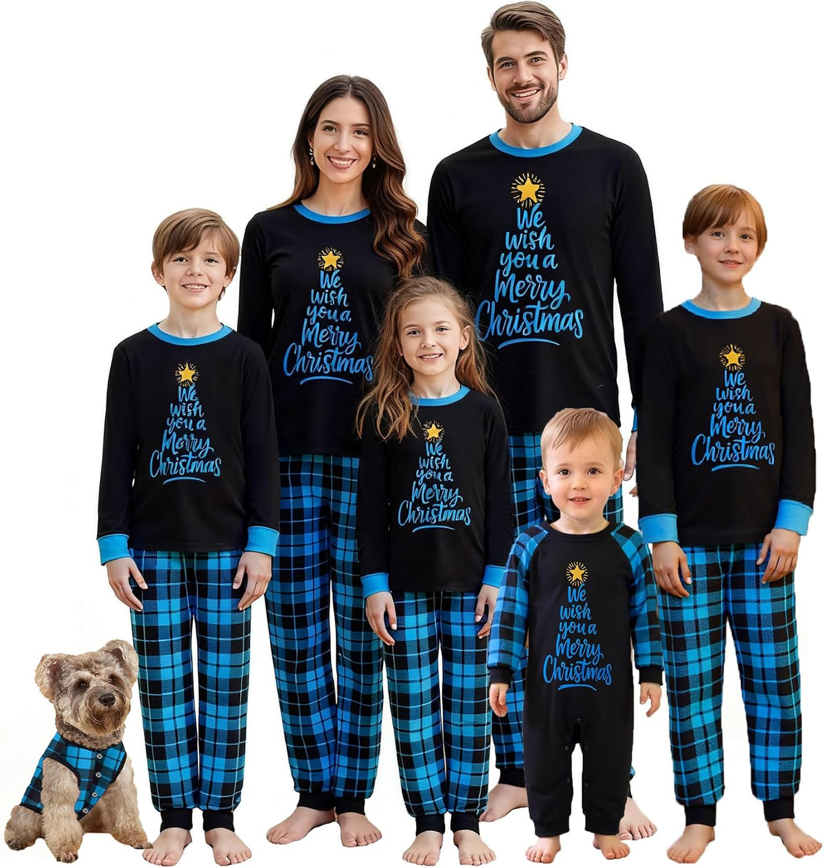 OAKFashion Christmas Family Pajamas Holiday Christma Pajama Family Matching Pjs Set Sleepwear Xmas Jammies