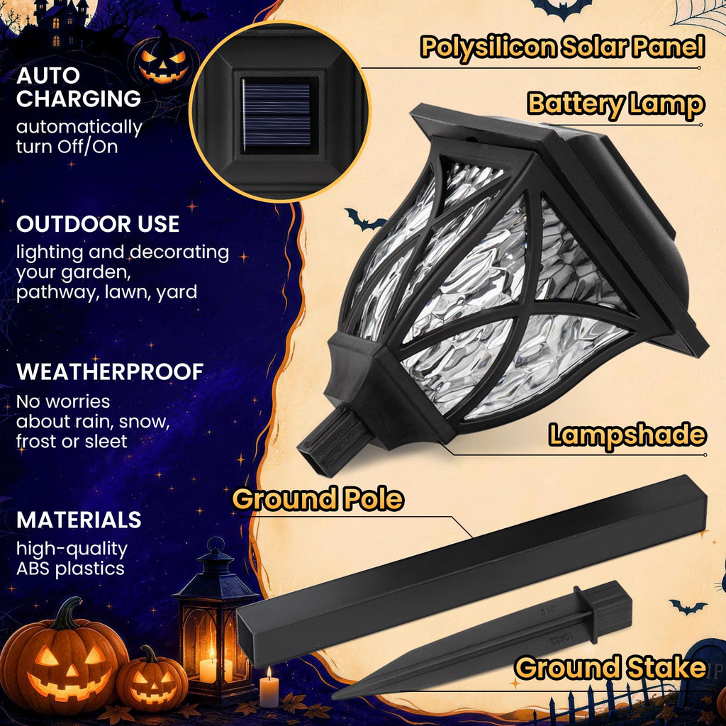 GIGALUMI 6 Pack Solar Lights Outdoor Waterproof, LED Solar Garden Lights