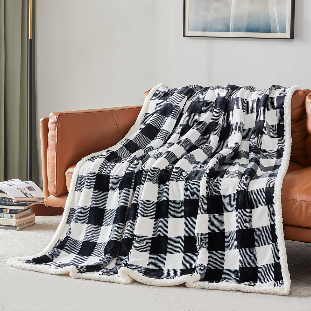 Touchat Halloween Blanket Twin Size 60" X 70"，Fall Autumn Harvest Sherpa Fuzzy Fluffy Soft Cozy Blankets, Fleece Flannel Plush Microfiber Throw for Couch Bed Sofa, Halloween Decor (Orange)