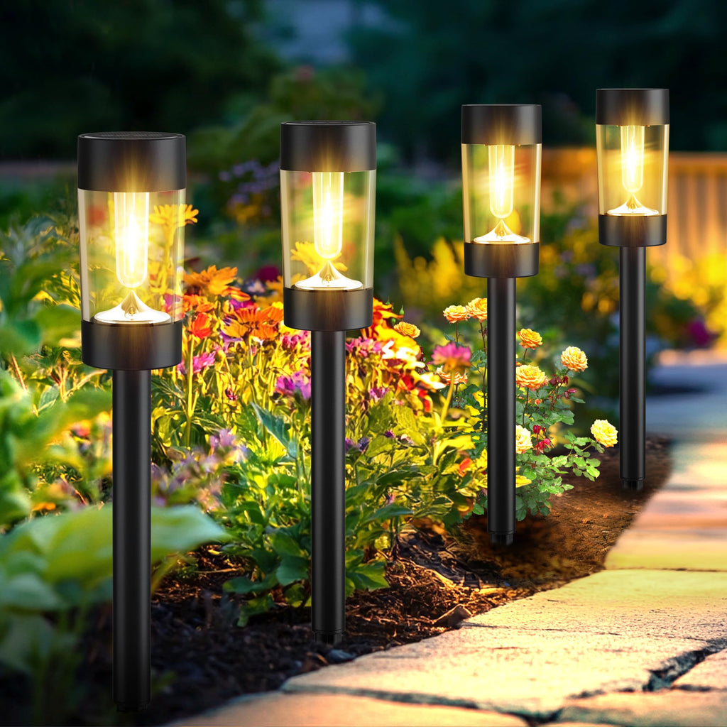 Eyrosa Christmas Solar Pathway Lights, 12 Pack Candy Cane Outdoor Lights