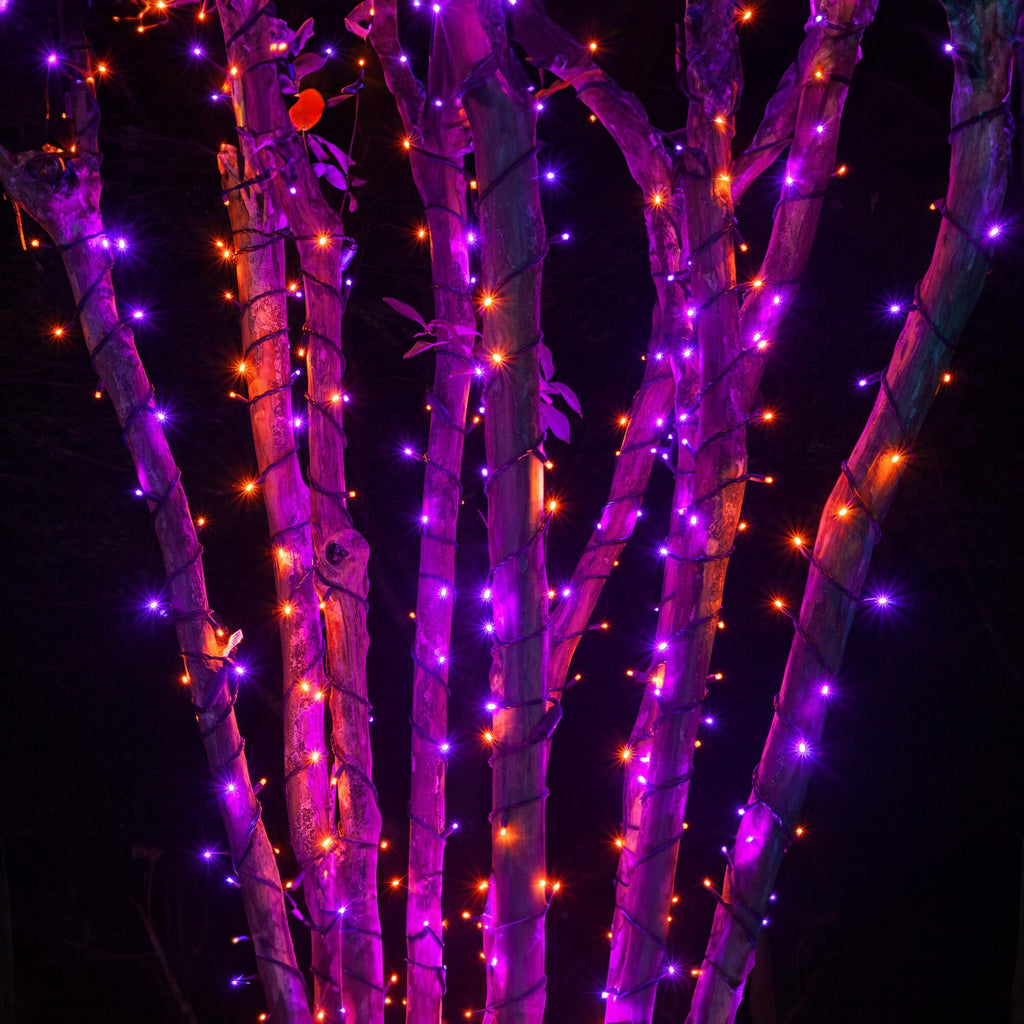 TW SHINE Halloween Lights, 400 LED 132FT Outdoor Halloween Lights Plug in with 8 Modes, Waterproof Christmas Light Outdoor, Indoor Decorations for Party Yard Haunted House Decor, Purple