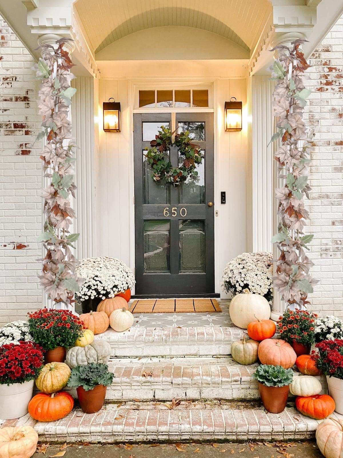 DearHouse 2 Pack Fall Garland Maple Leaf, 5.9Ft/Piece Hanging Vine Garland Artificial Autumn Foliage Garland Thanksgiving Decor for Home Wedding Fireplace Party Christmas (Green)