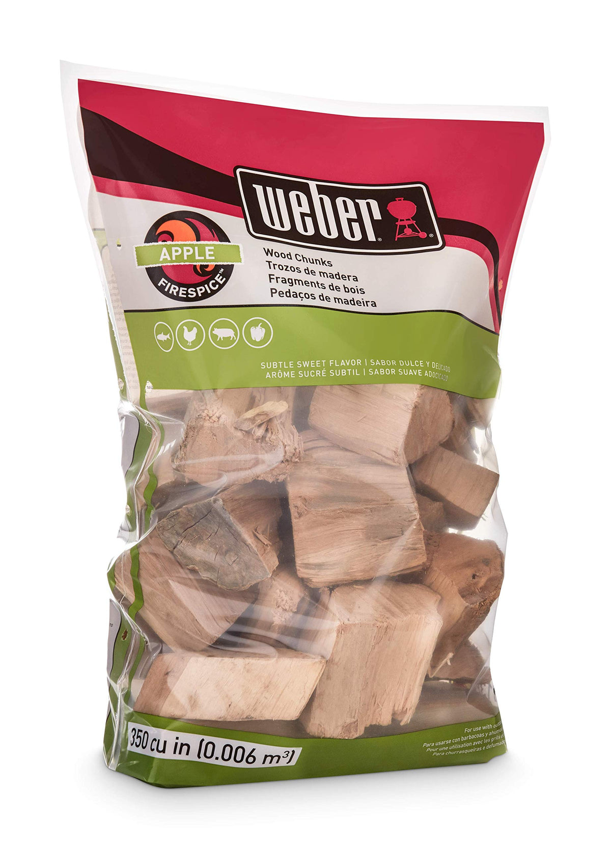Weber® Cherry Wood Chunks, Outdoor Cooking Fuel, 4 lb