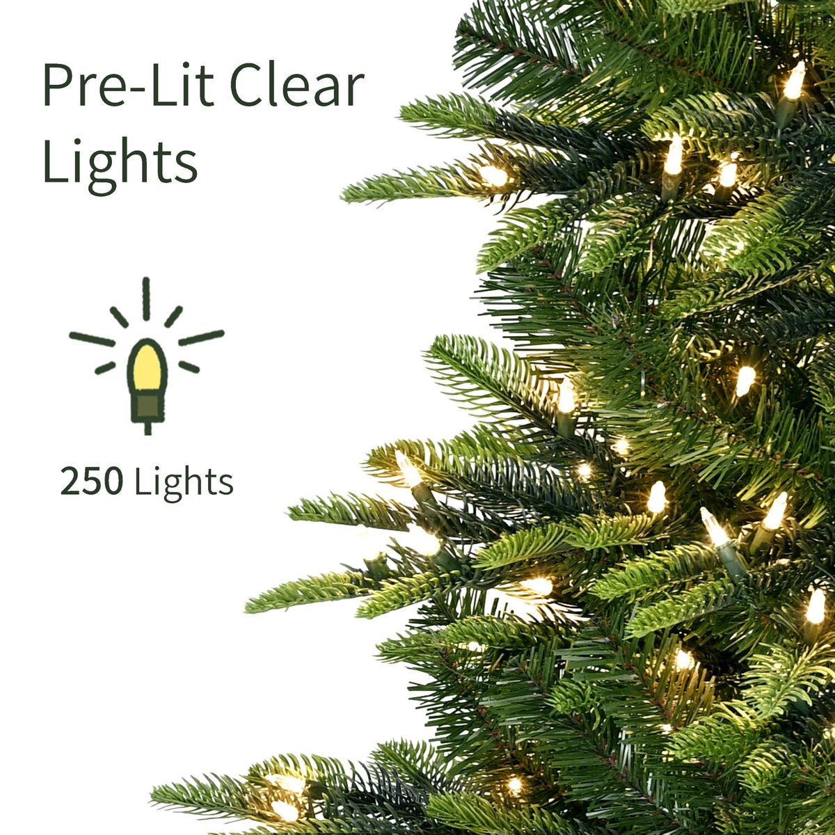 Puleo International 7.5ft Pre-Lit Aspen Fir Artificial Christmas Tree