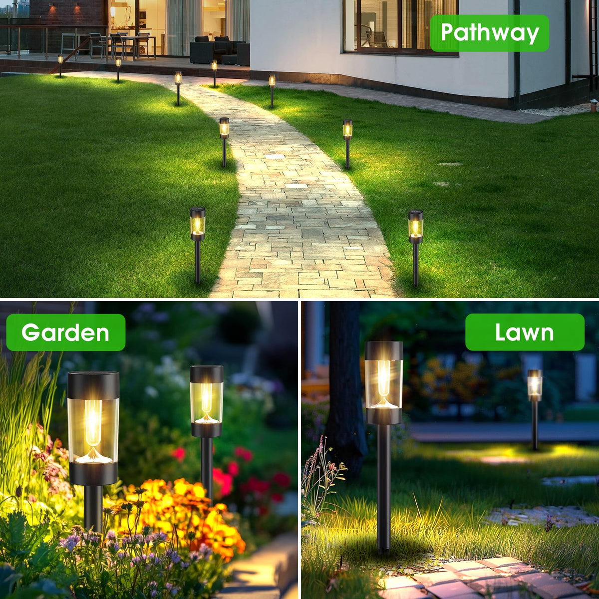 Eyrosa Christmas Solar Pathway Lights, 12 Pack Candy Cane Outdoor Lights