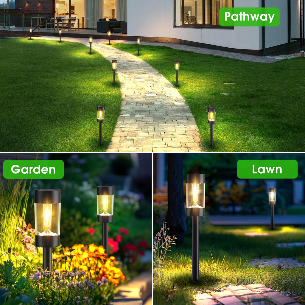 Eyrosa Christmas Solar Pathway Lights, 12 Pack Candy Cane Outdoor Lights