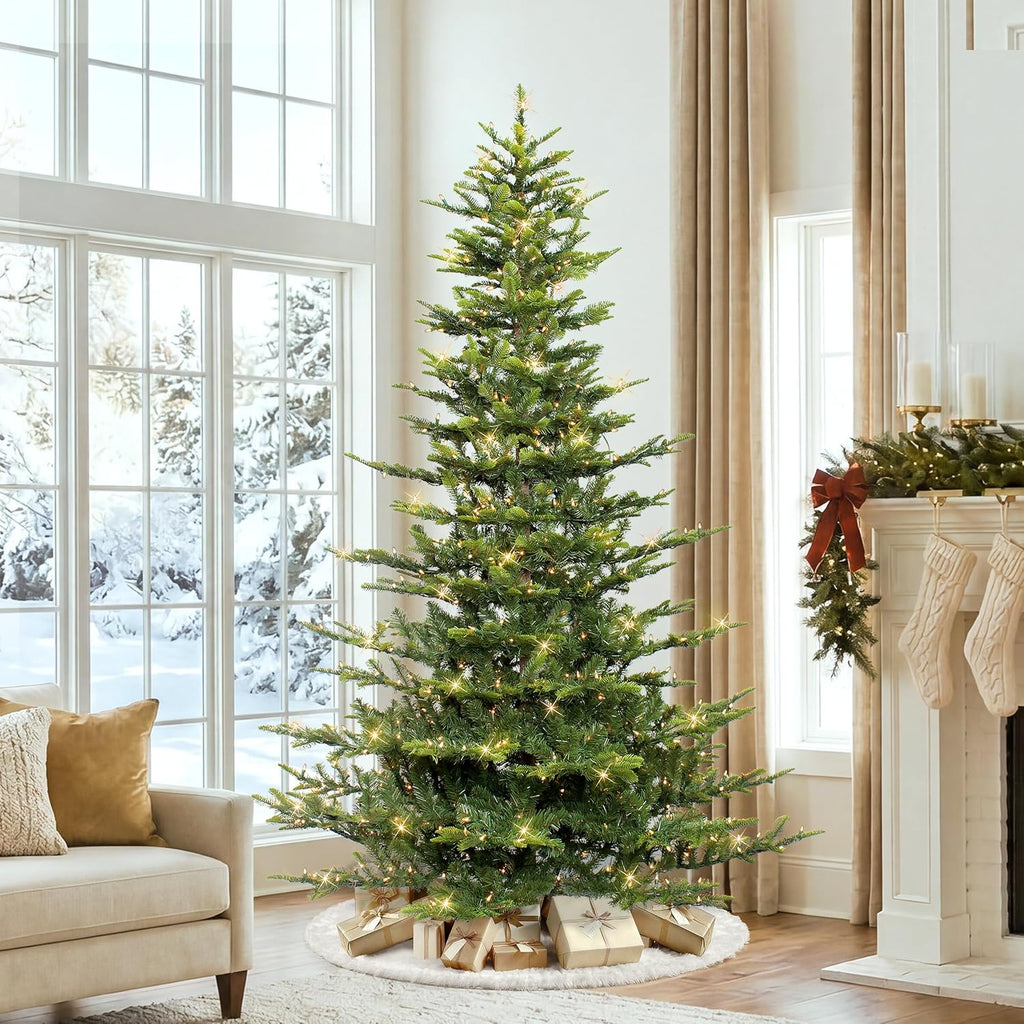 Puleo International 7.5ft Pre-Lit Aspen Fir Artificial Christmas Tree