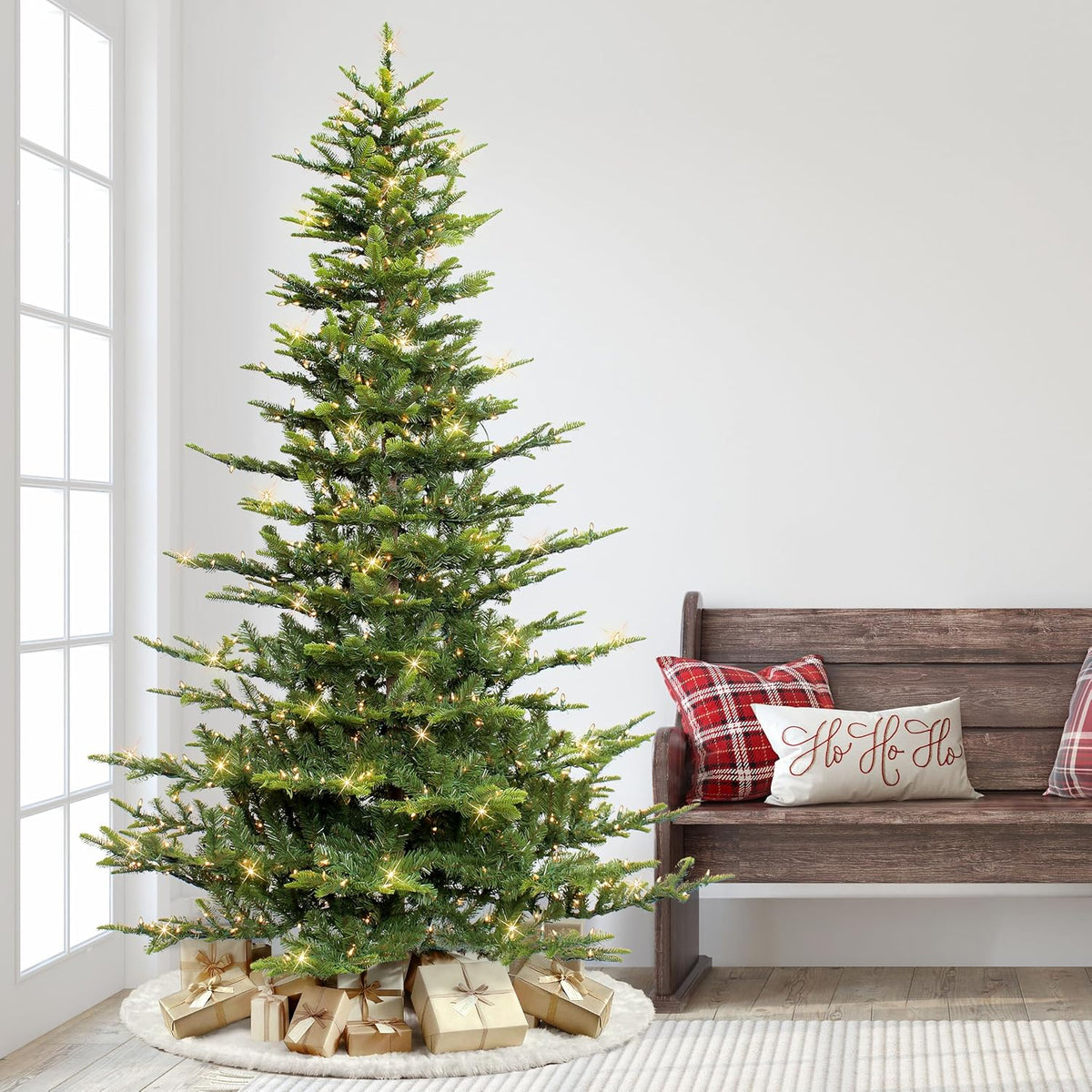 Puleo International 7.5ft Pre-Lit Aspen Fir Artificial Christmas Tree
