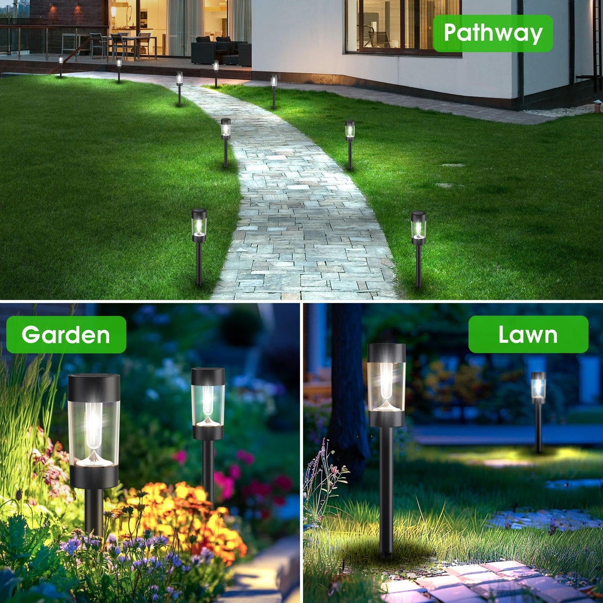 Eyrosa Christmas Solar Pathway Lights, 12 Pack Candy Cane Outdoor Lights